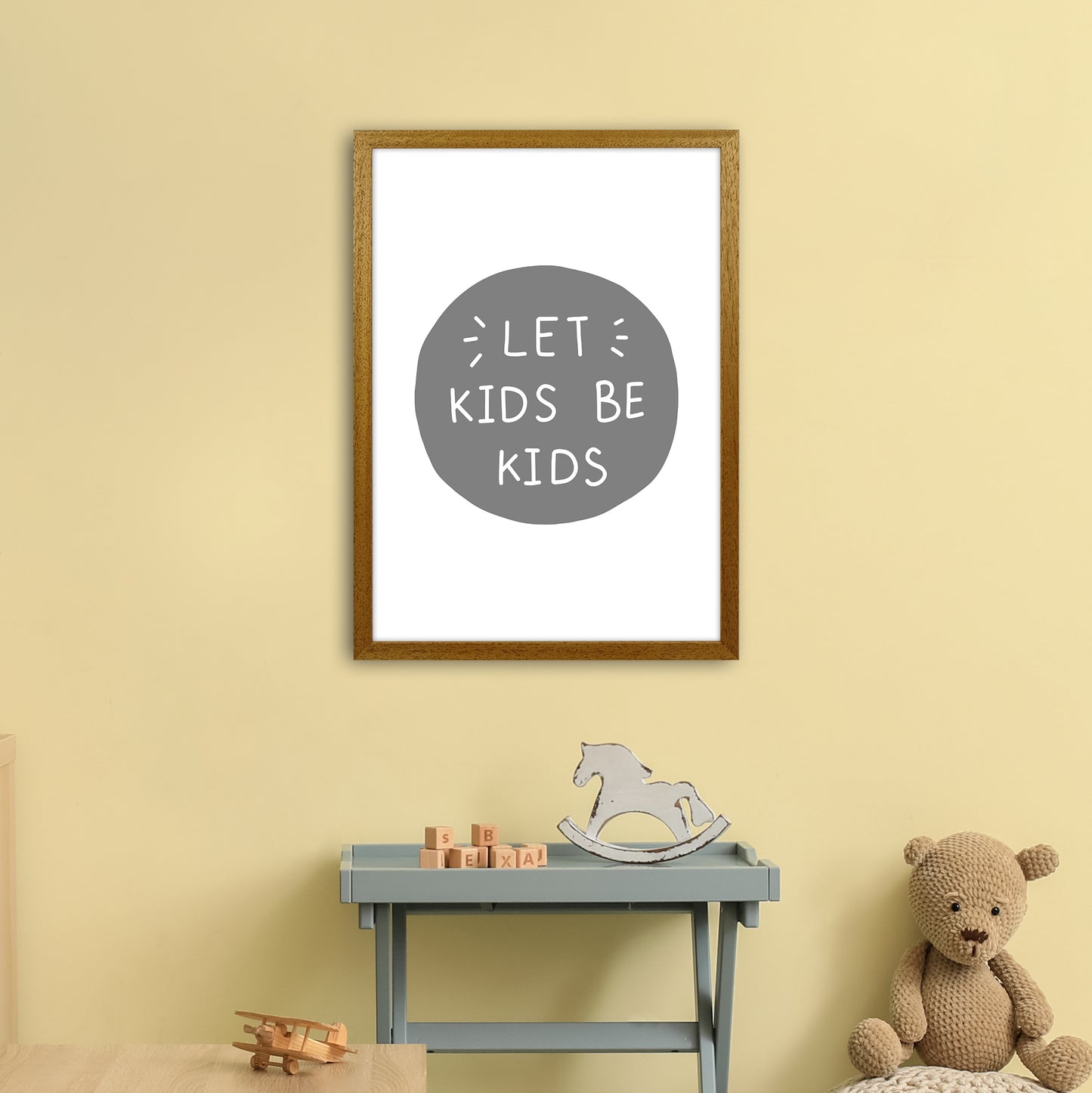 Let Kids Be Kids Super Scandi Grey Art Print by Pixy Paper A2 Print Only