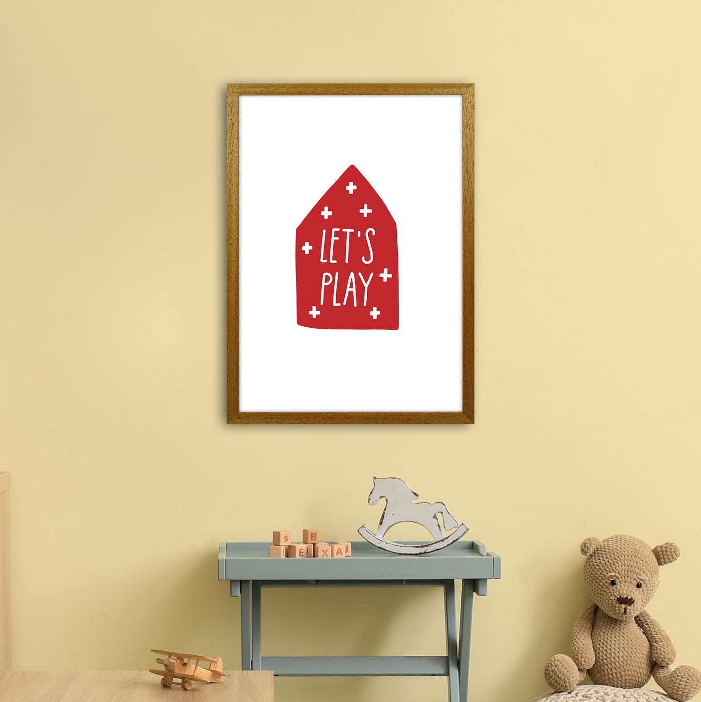 Let'S Play House Red Super Scandi Art Print by Pixy Paper A2 Print Only