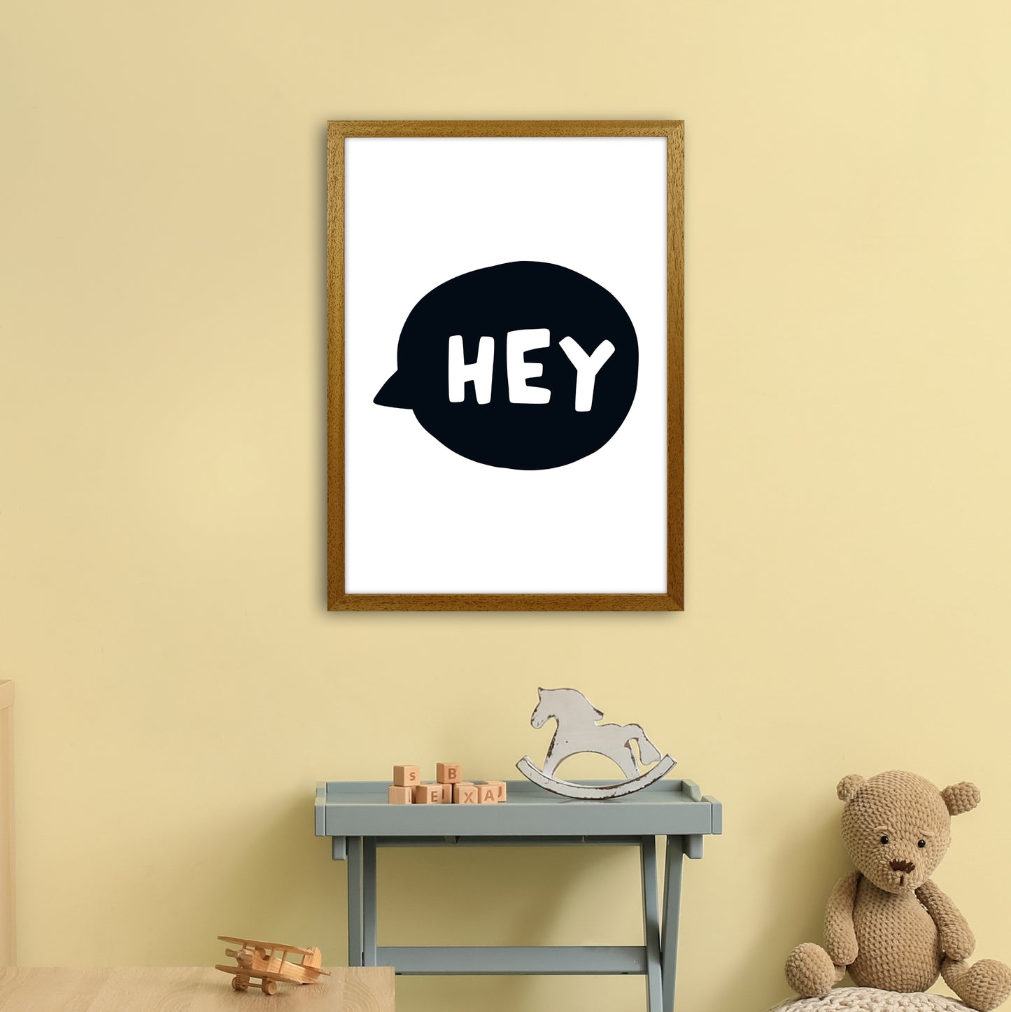 Hey Bubble Super Scandi Black Art Print by Pixy Paper A2 Print Only