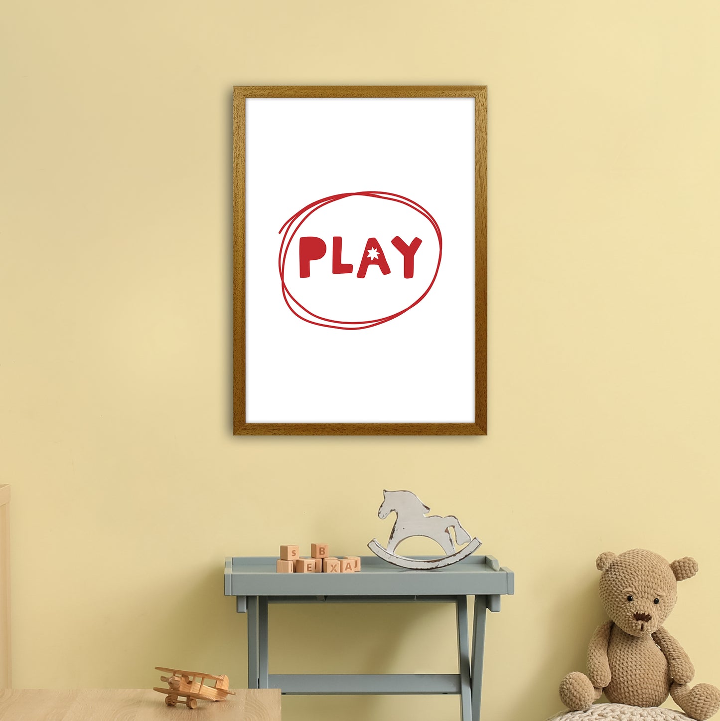 Play Red Super Scandi Art Print by Pixy Paper A2 Print Only