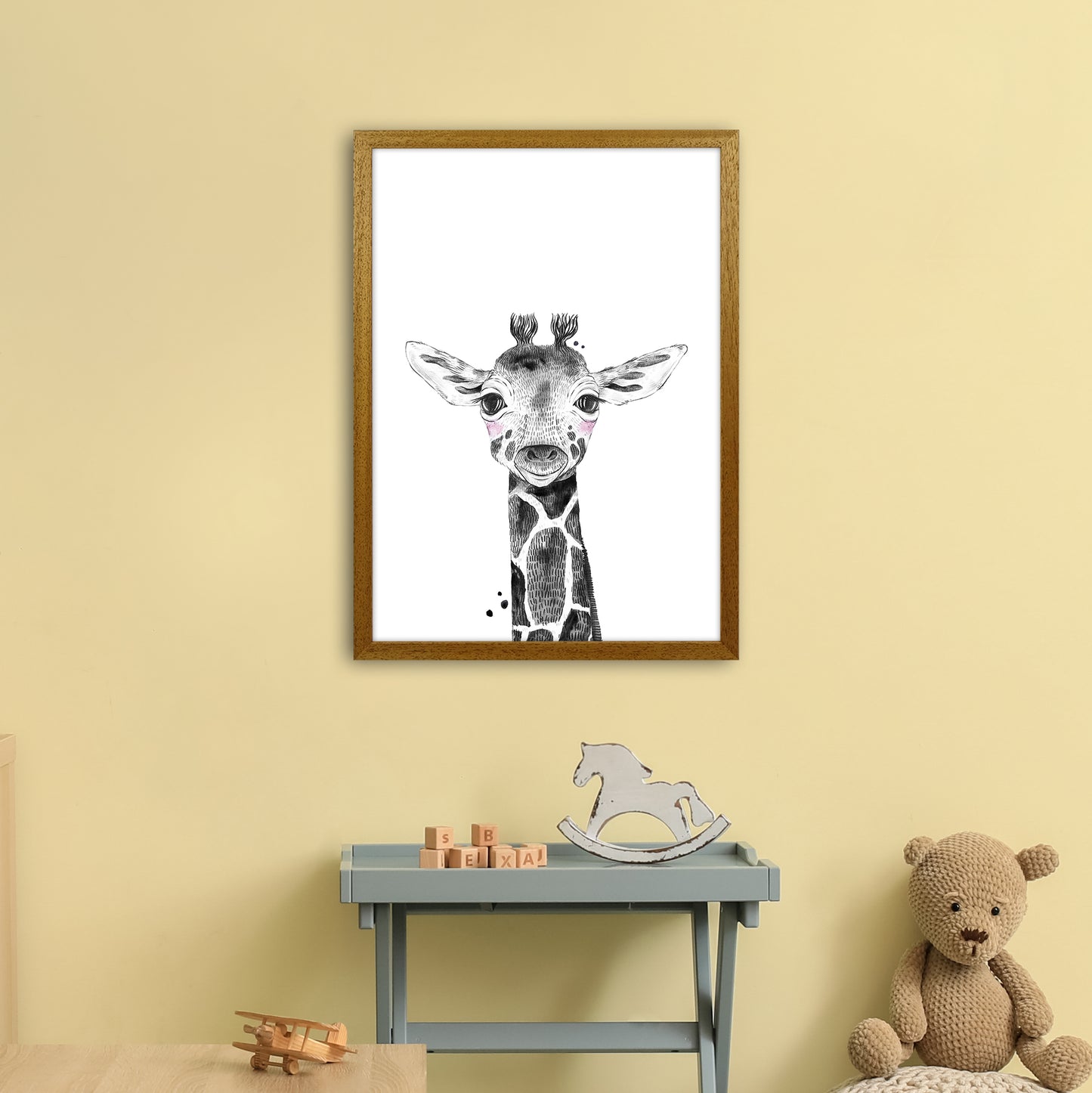 Safari Babies Giraffe Art Print by Pixy Paper A2 Print Only