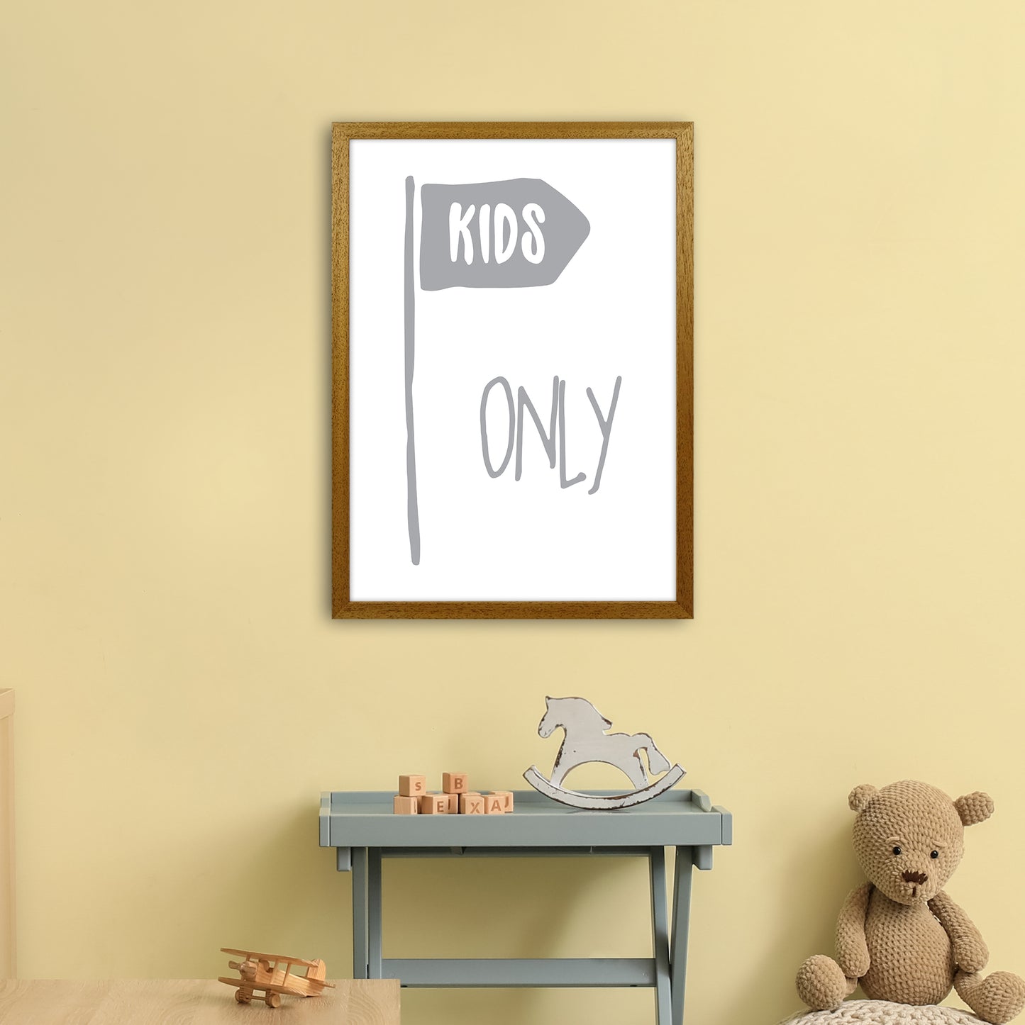 Kids Only Grey Art Print by Pixy Paper A2 Print Only
