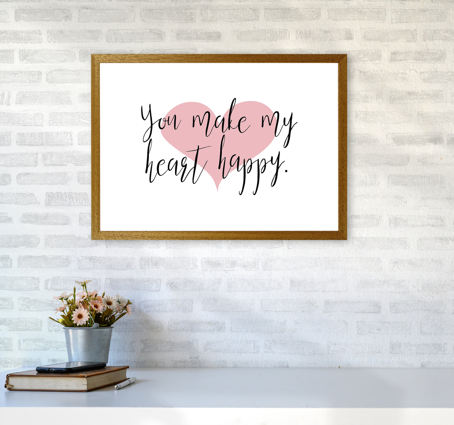You Make My Heart Happy Art Print by Pixy Paper A2 Print Only