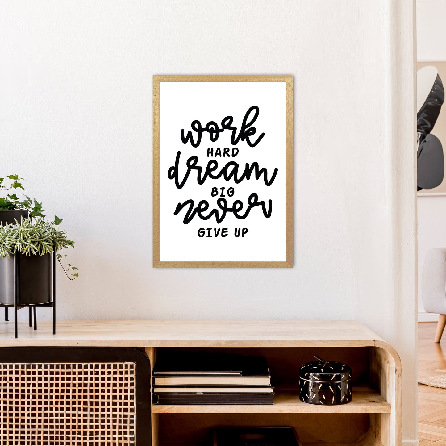 Work Hard Dream Big Art Print by Pixy Paper A2 Print Only