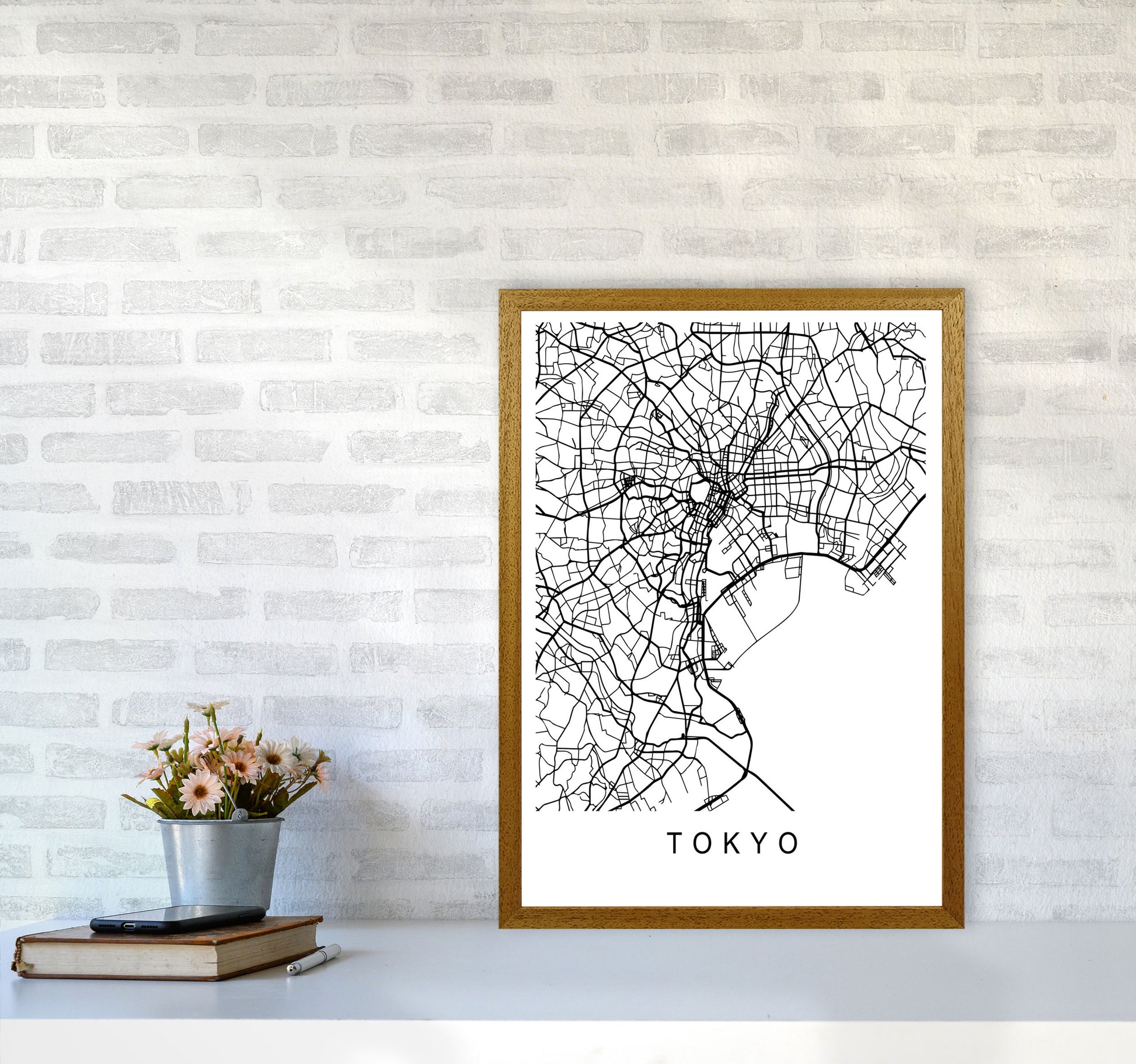 Tokyo Map Art Print by Pixy Paper A2 Print Only