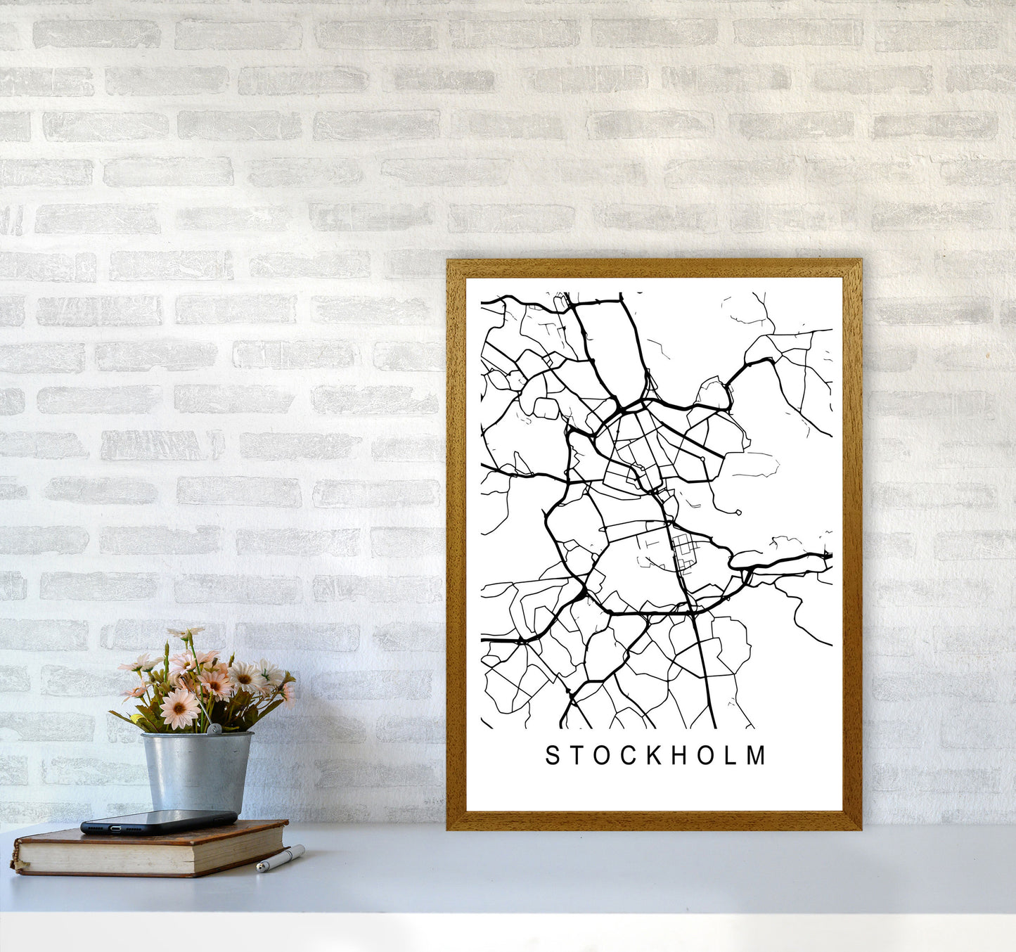 Stockholm Map Art Print by Pixy Paper A2 Print Only