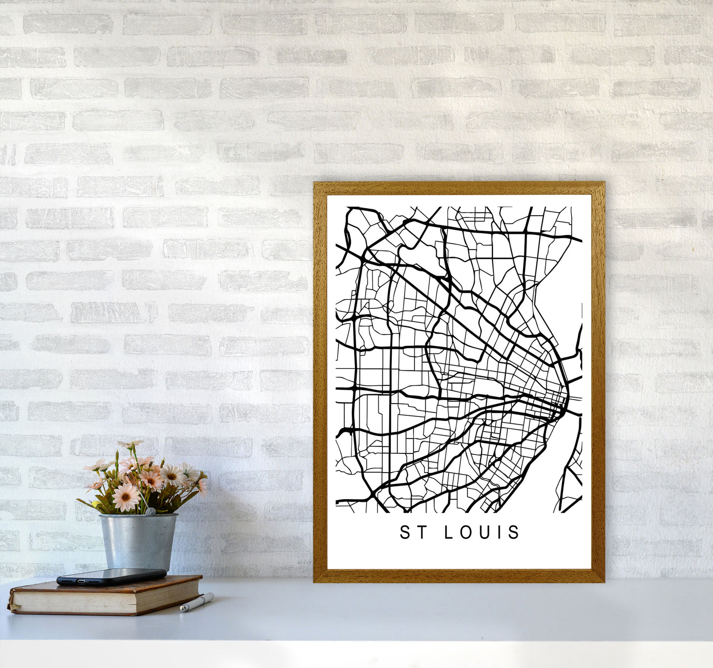 St Louis Map Art Print by Pixy Paper A2 Print Only