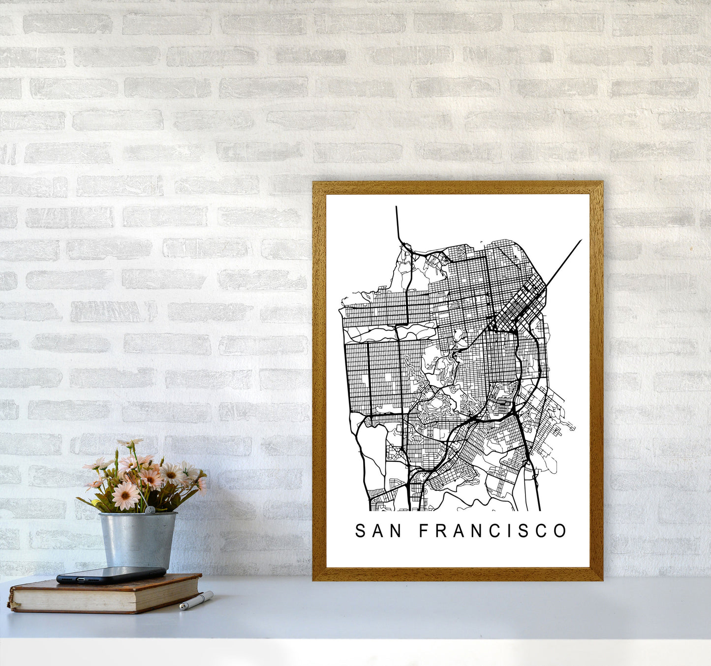 San Francisco Map Art Print by Pixy Paper A2 Print Only