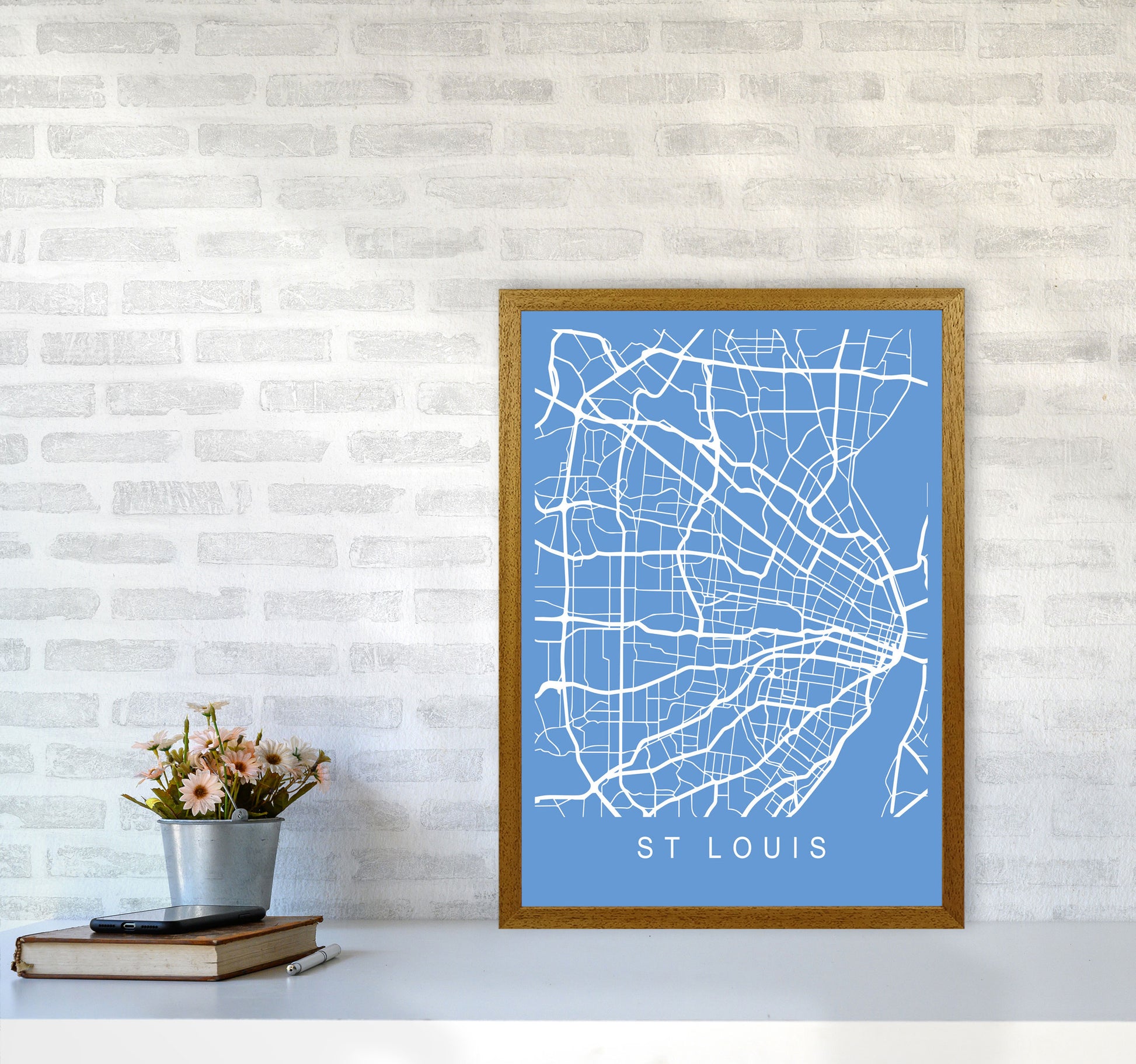 St Louis Map Blueprint Art Print by Pixy Paper A2 Print Only