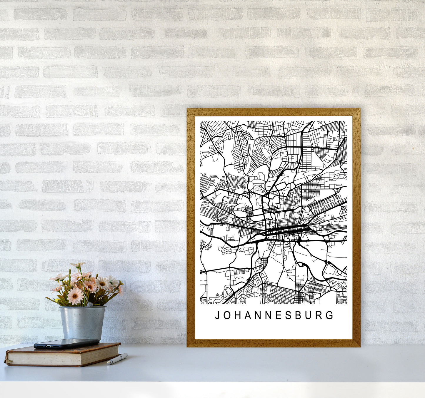 Johannesburg Map Art Print by Pixy Paper A2 Print Only