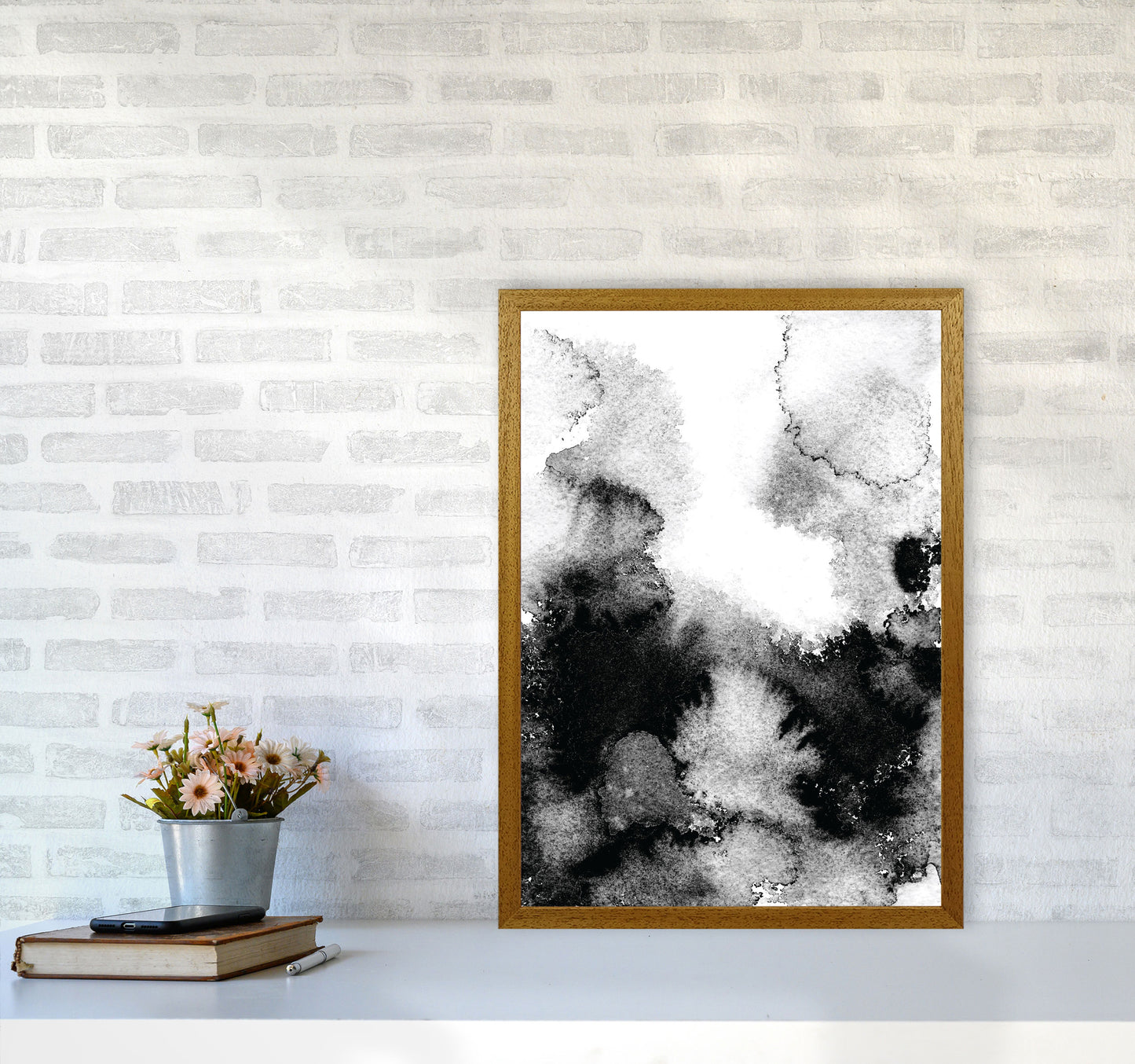 Majestic Monochrome Watercolour 12 Art Print by Pixy Paper A2 Print Only