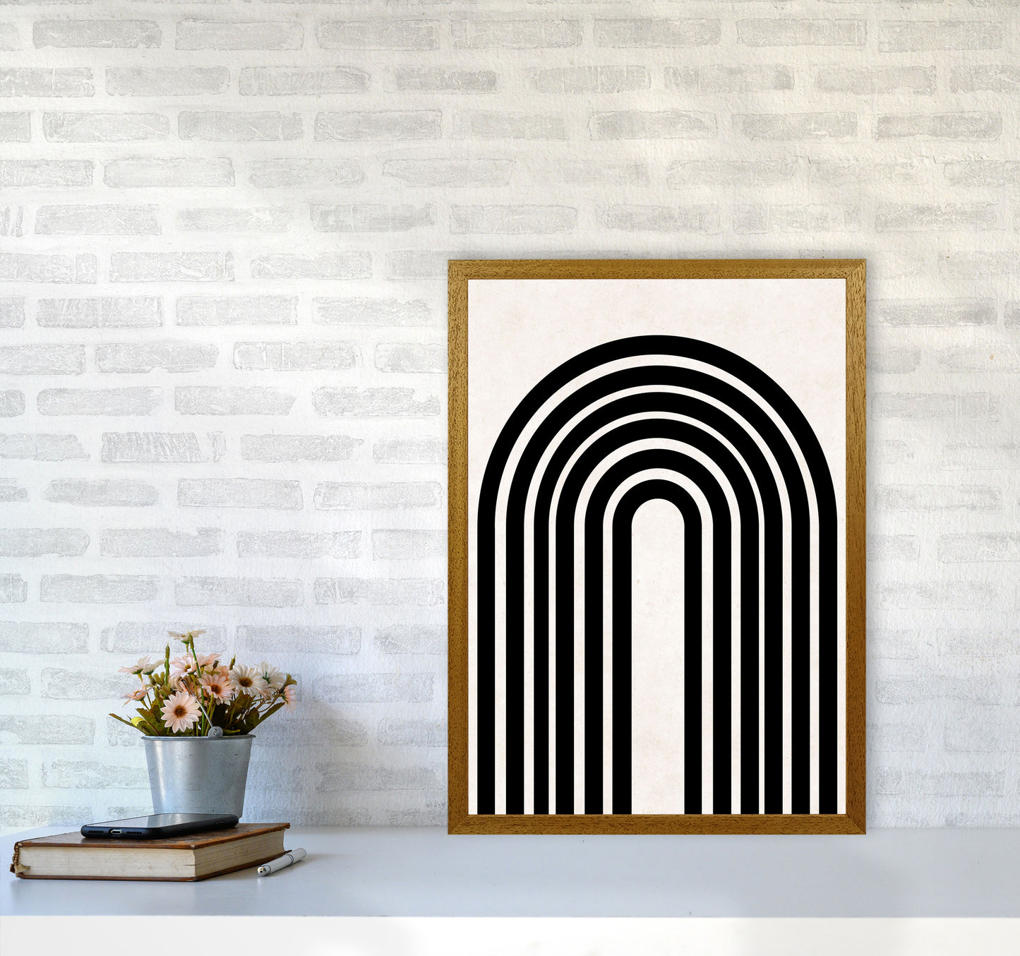 Black rainbow Art Print by Pixy Paper A2 Print Only