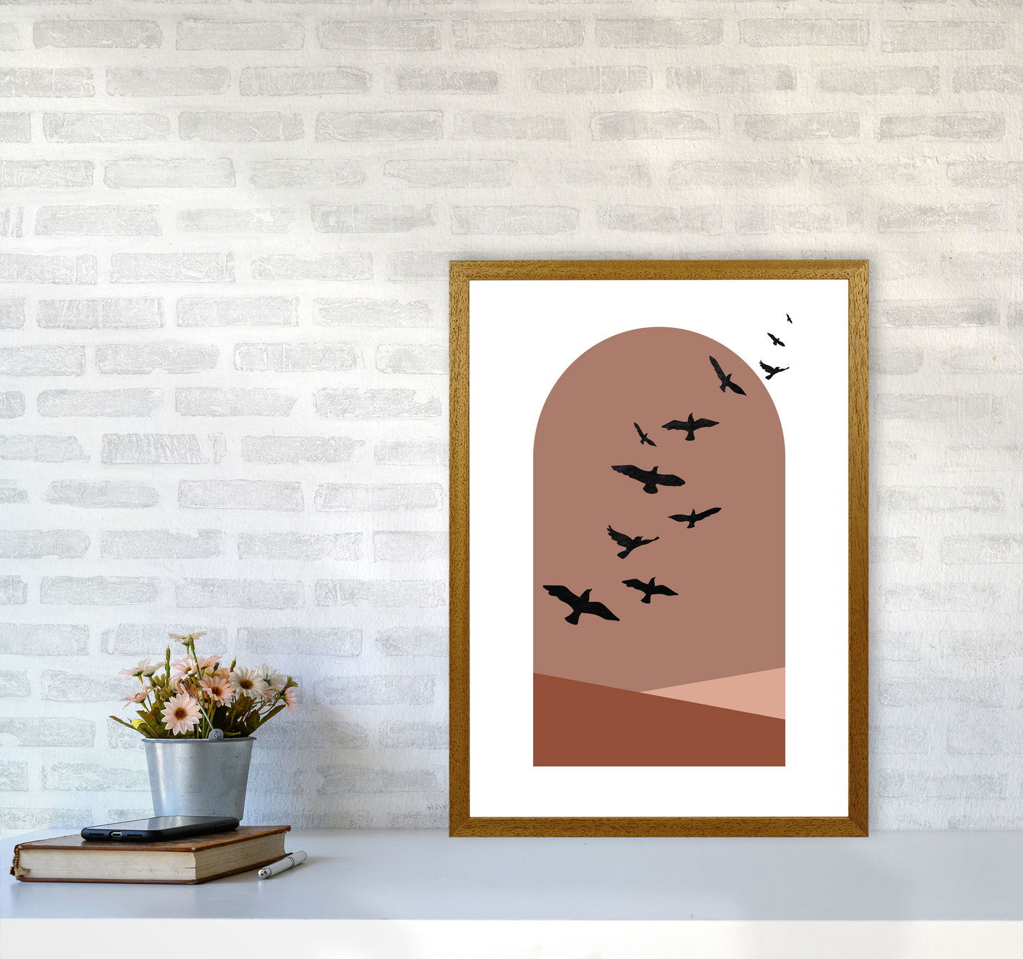 Autumn Saffron abstract Art Print by Pixy Paper A2 Print Only