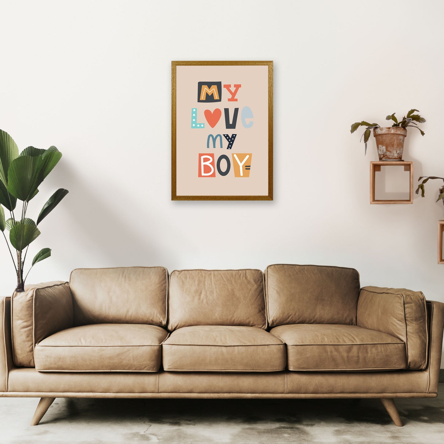 My love my boy Neutral kids Art Print by Pixy Paper A2 Print Only