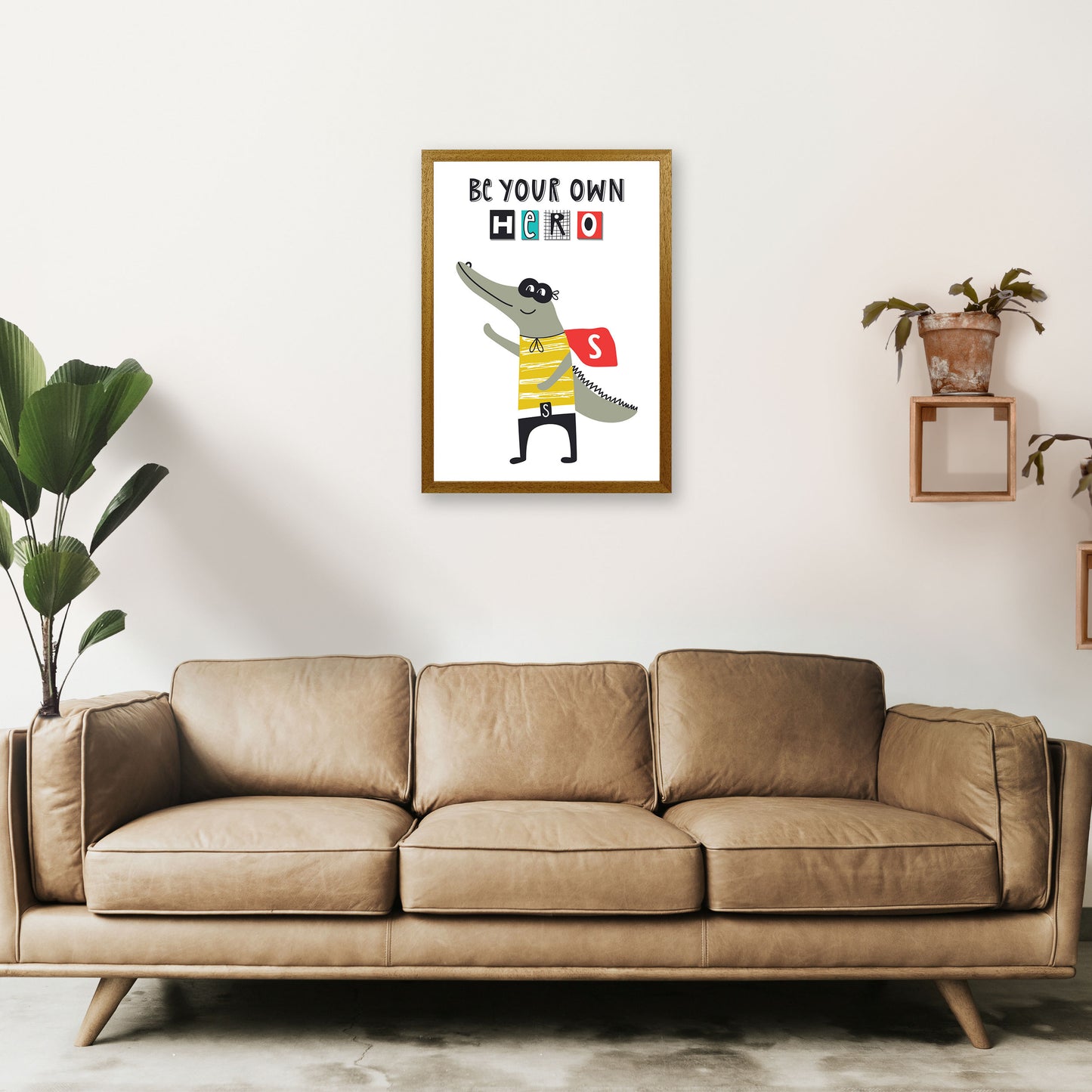 Be your own hero gator Art Print by Pixy Paper A2 Print Only