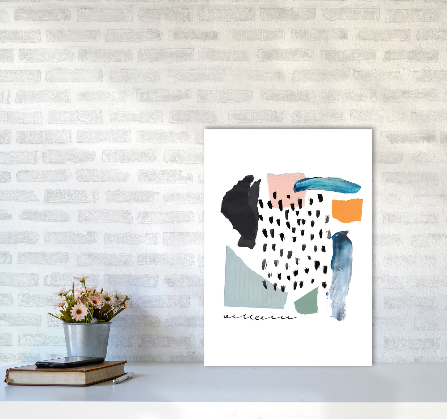 Abstract Shapes Artboard Modern Print A2 Black Frame