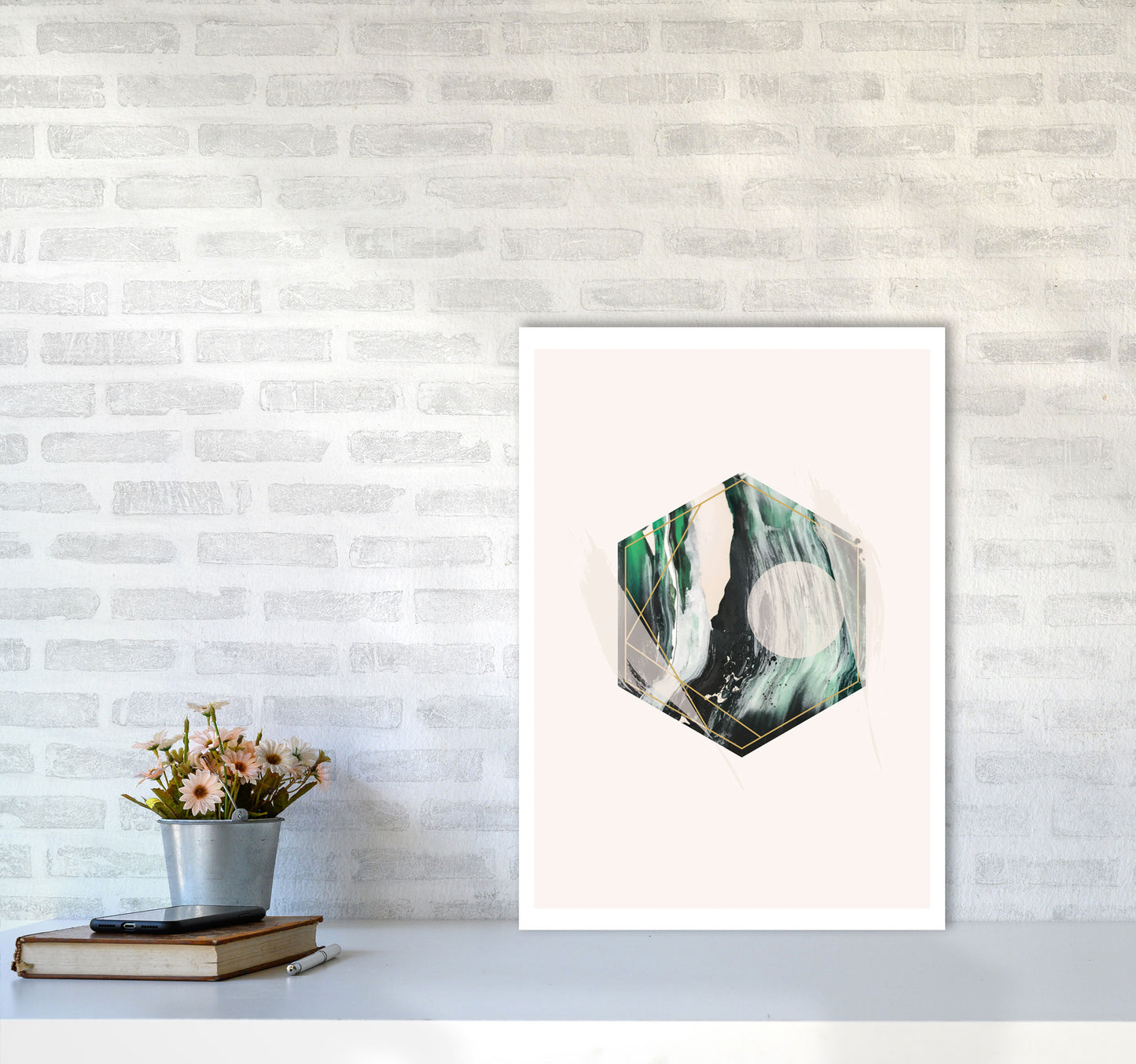 Random Geo Styles 1 Modern Print A2 Black Frame