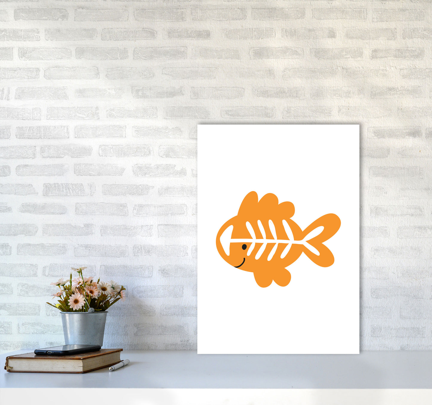 Children's Animals, X-Ray Fish Modern Print A2 Black Frame