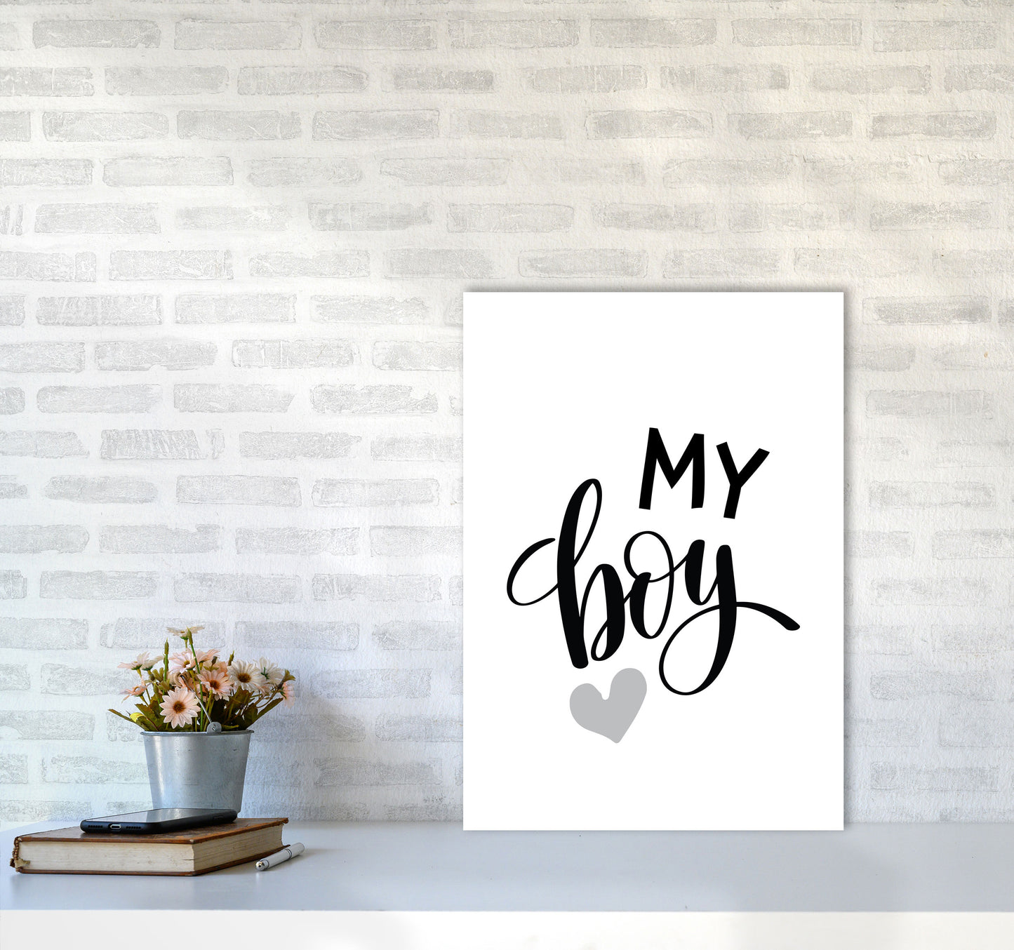 My Boy Black Framed Nursey Wall Art Print A2 Black Frame