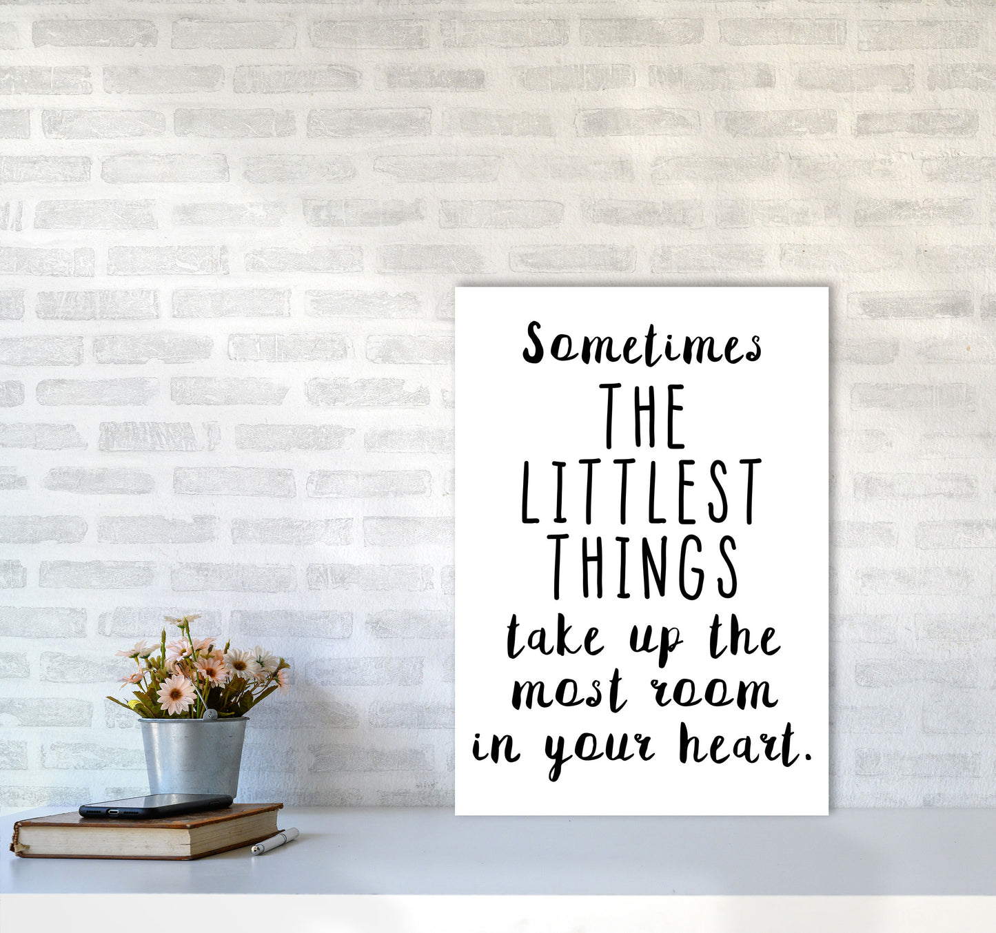 The Littlest Things Black Modern Print A2 Black Frame