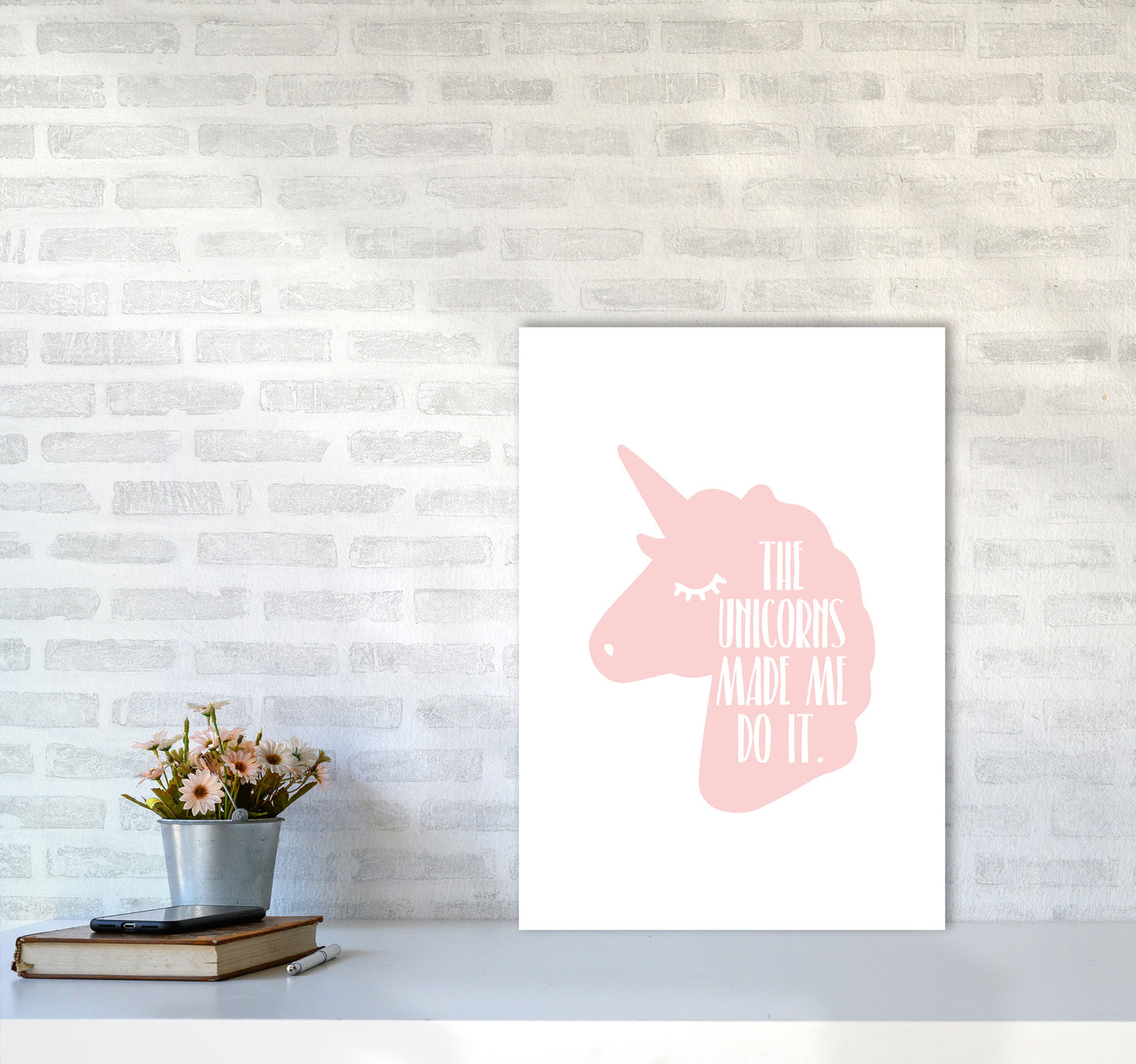 The Unicorns Made Me Do It Framed Nursey Wall Art Print A2 Black Frame