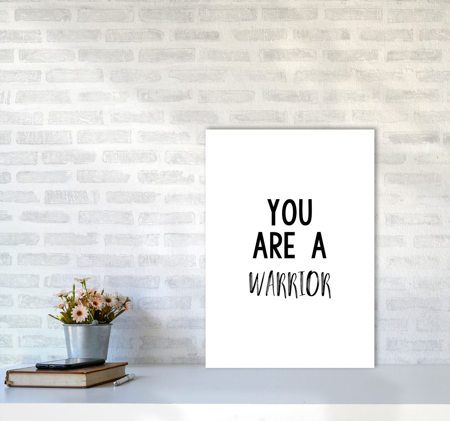 You Are A Warrior Modern Print A2 Black Frame
