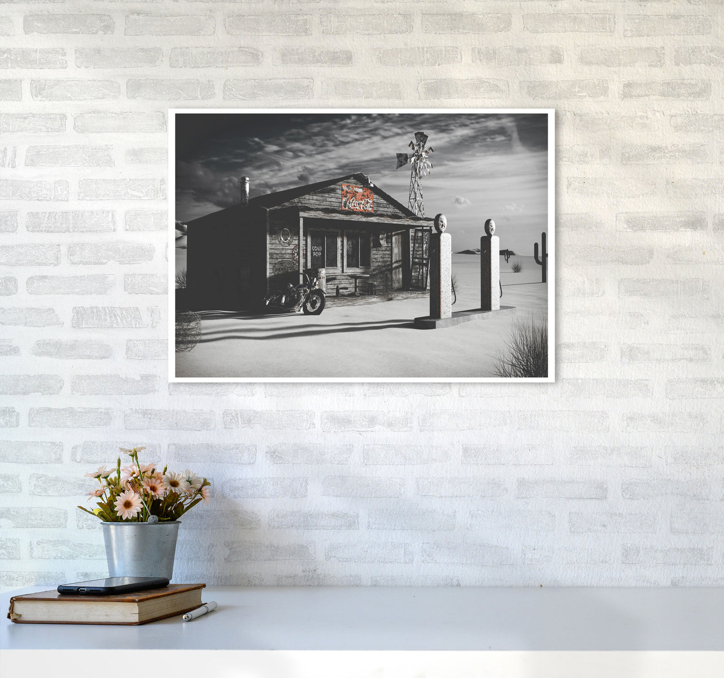 Texas Store Coca Cola Modern Print A2 Black Frame