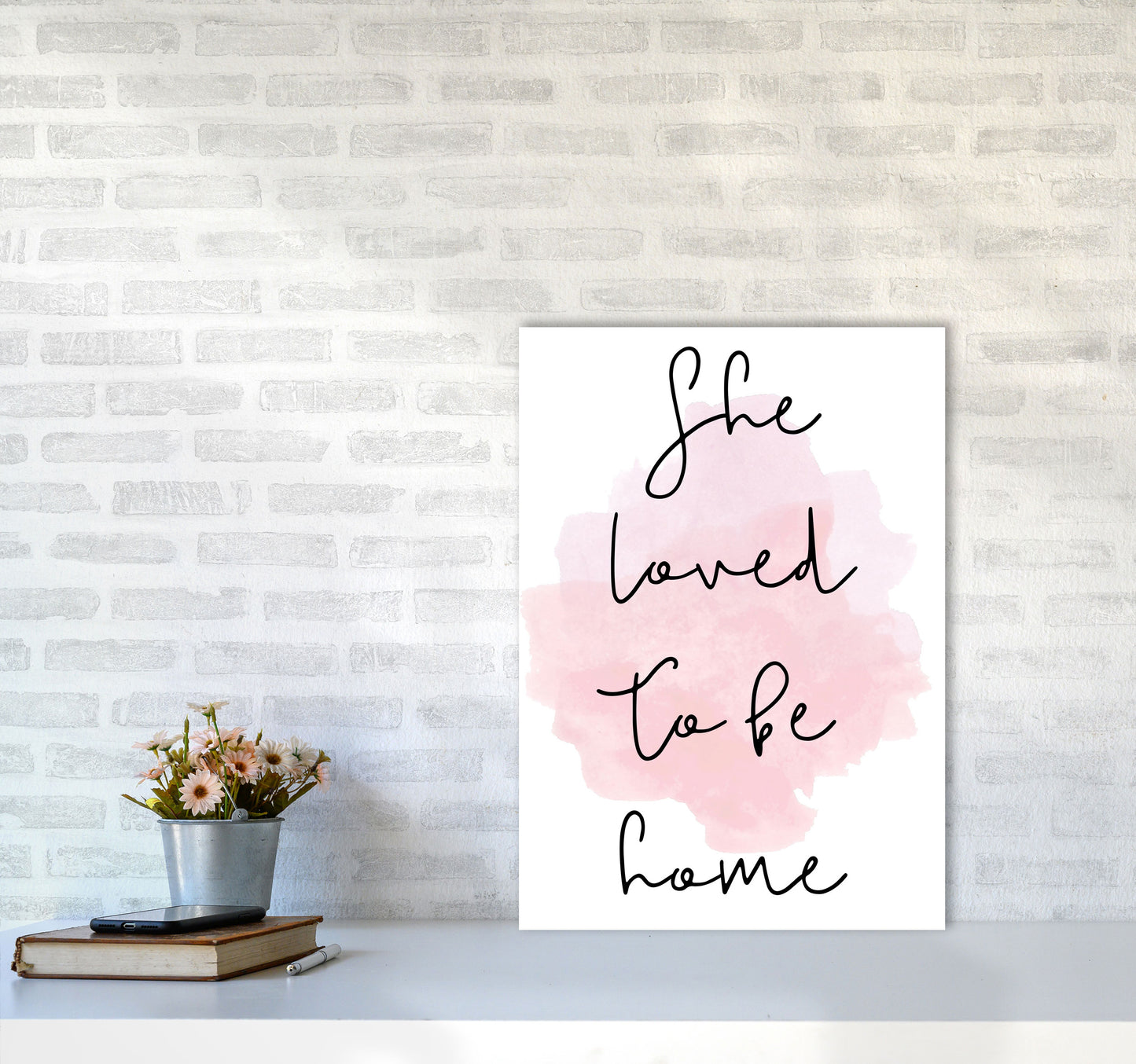 She Loved To Be HomeLink Watercolour Modern Print A2 Black Frame