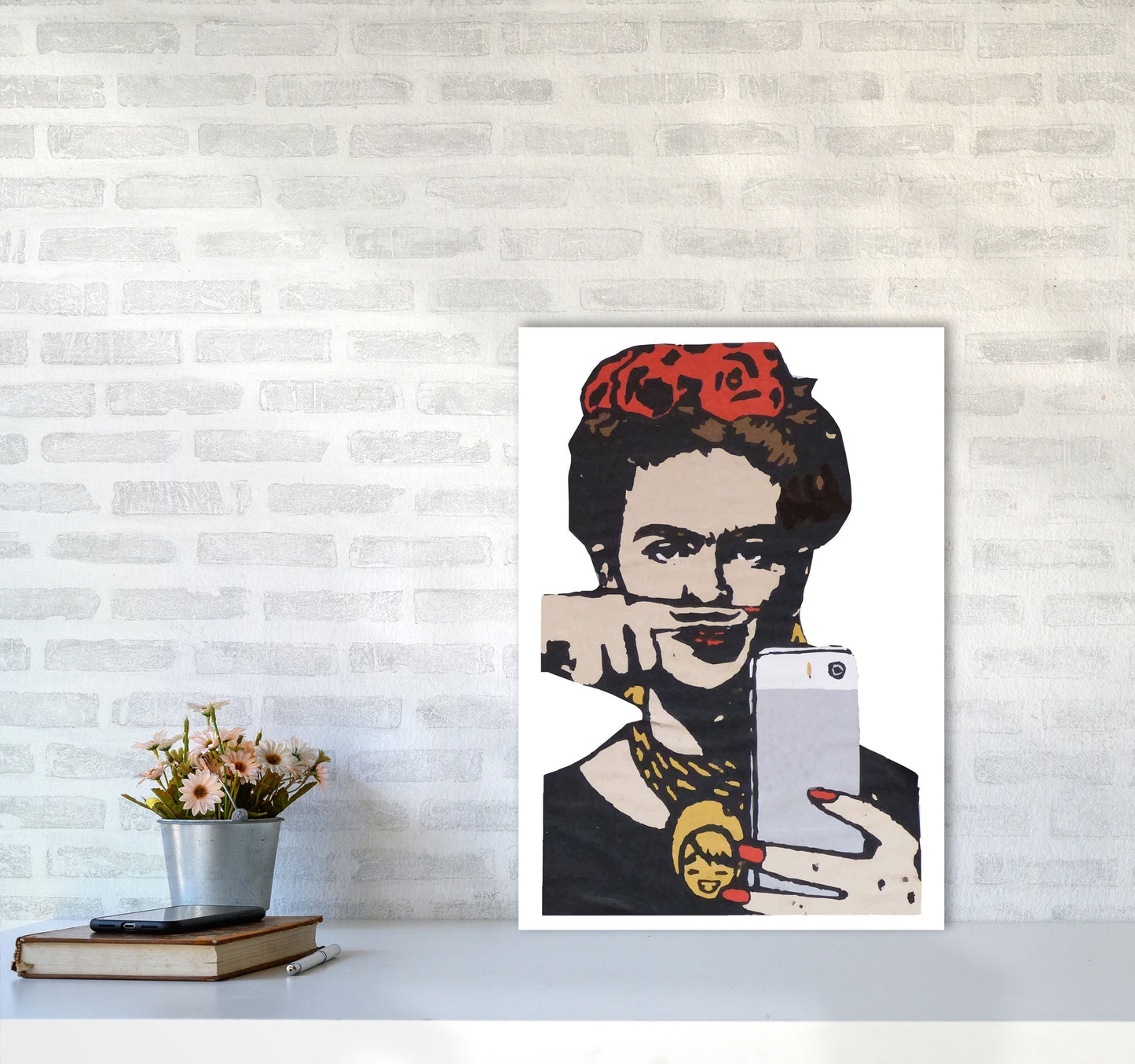 Urban Frida Kahlo Modern Print A2 Black Frame