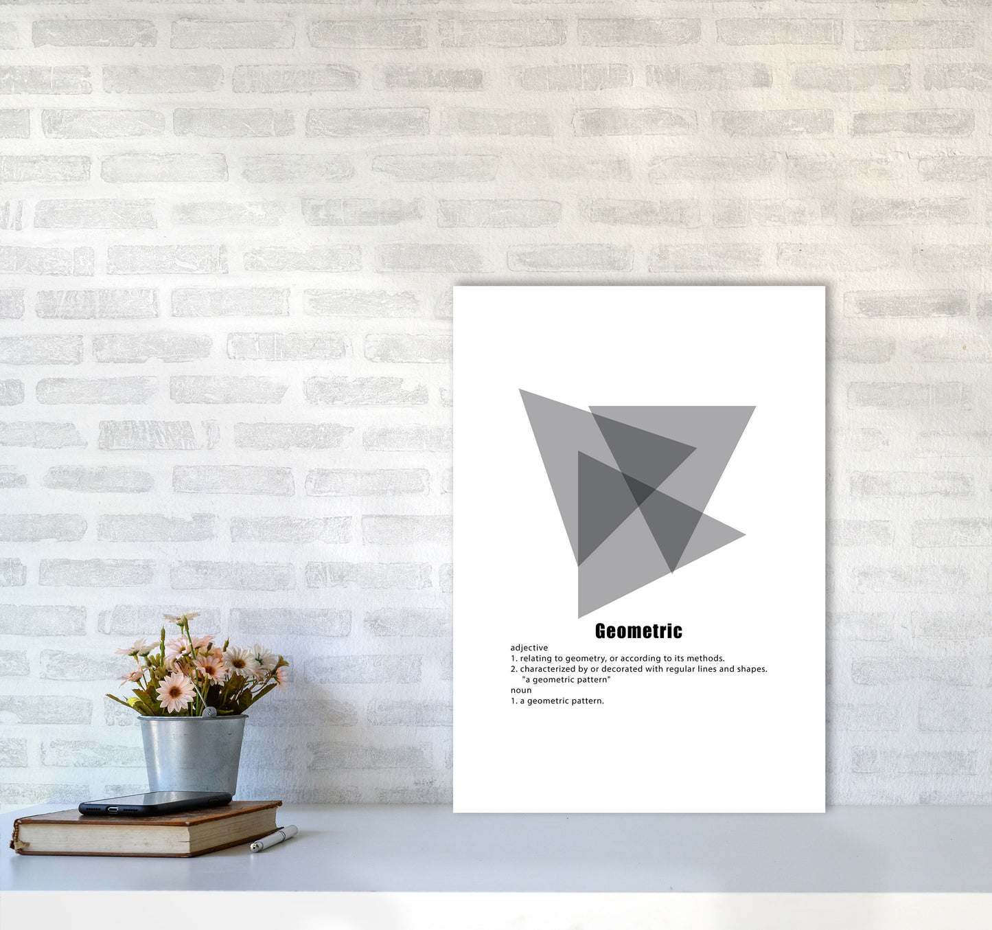 Geometric Meaning 5 Modern Print A2 Black Frame