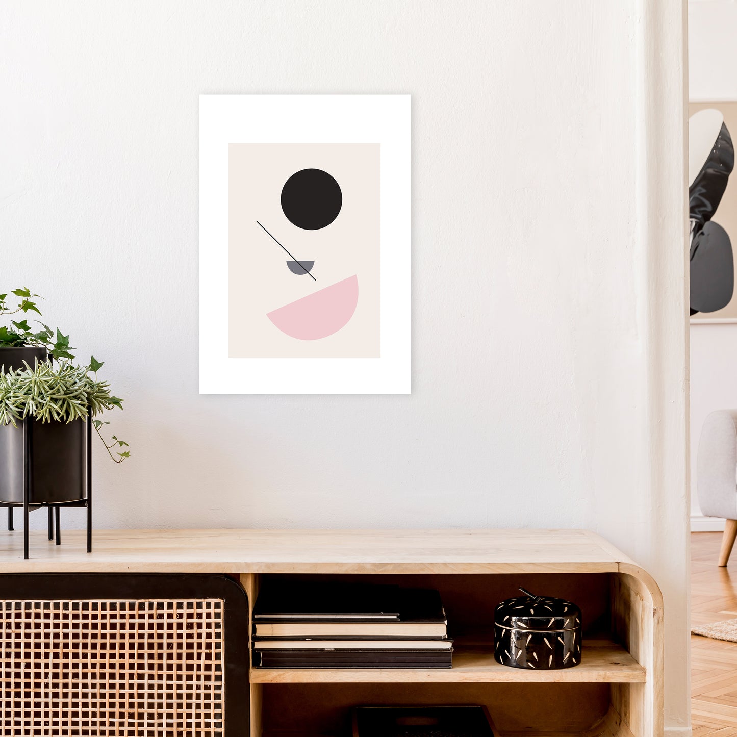 Mila Abstract N3 Art Print by Pixy Paper A2 Black Frame