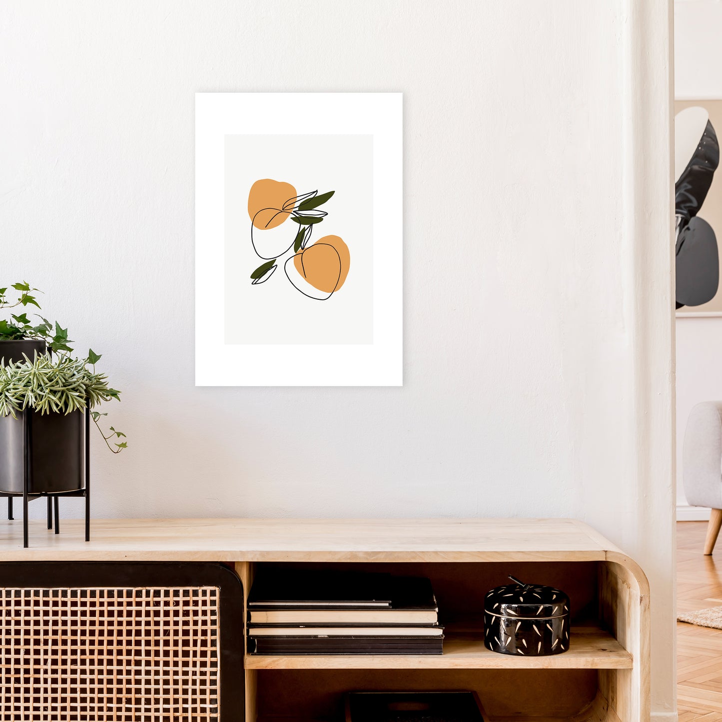 Mica Apricots N3 Art Print by Pixy Paper A2 Black Frame