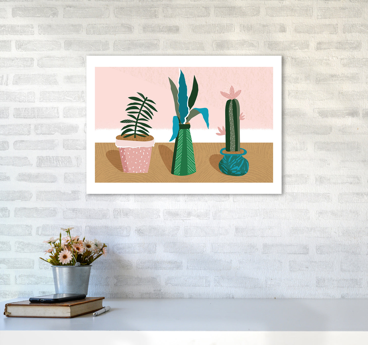 Plant Collection Jungle Abstract Art Print by Pixy Paper A2 Black Frame
