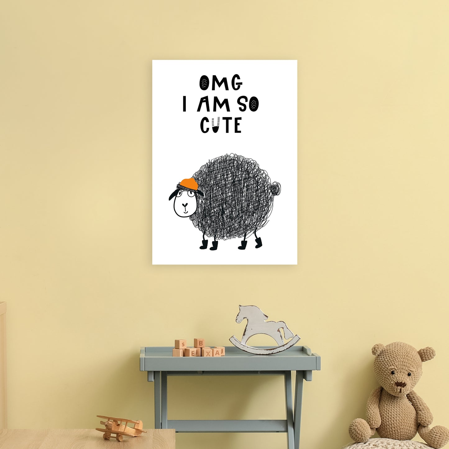 Omg I Am So Cute Animal Pop Art Print by Pixy Paper A2 Black Frame