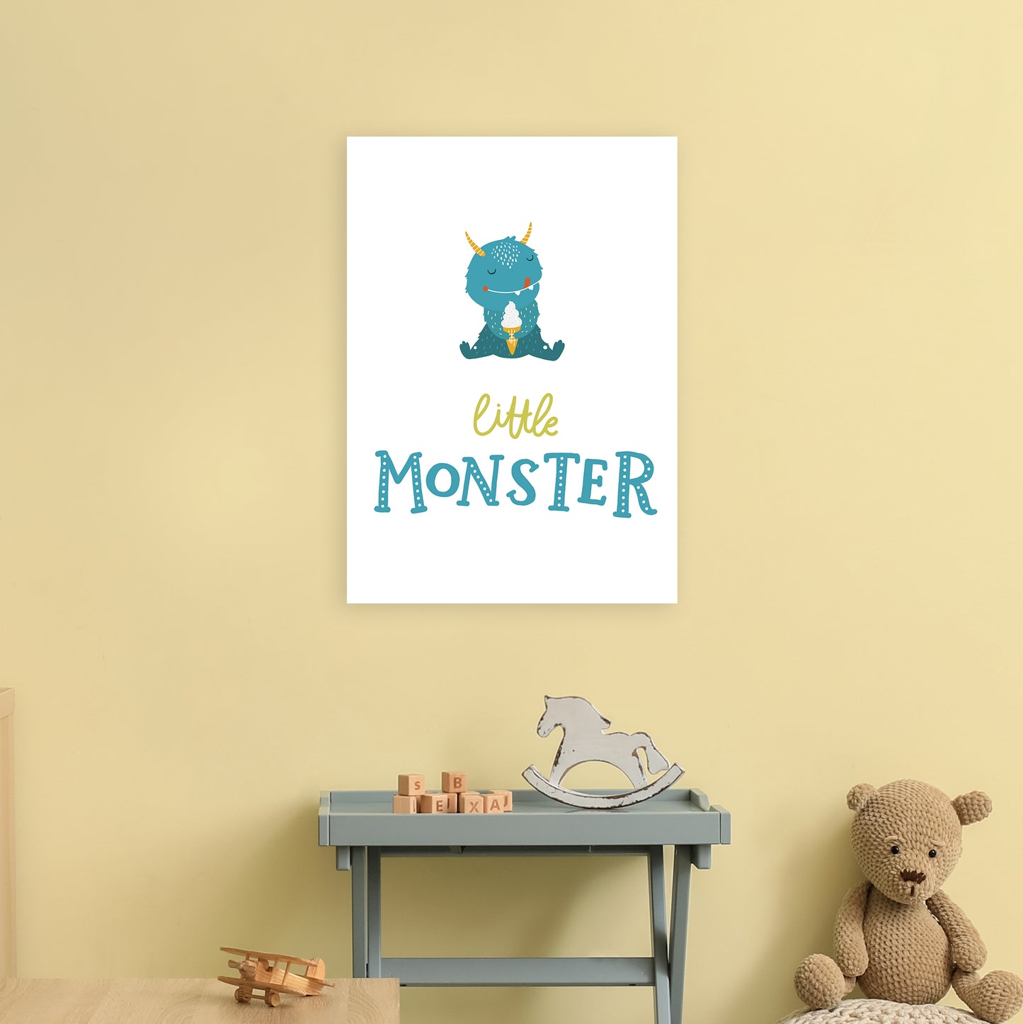 Little Monsters Ice Cream Art Print by Pixy Paper A2 Black Frame