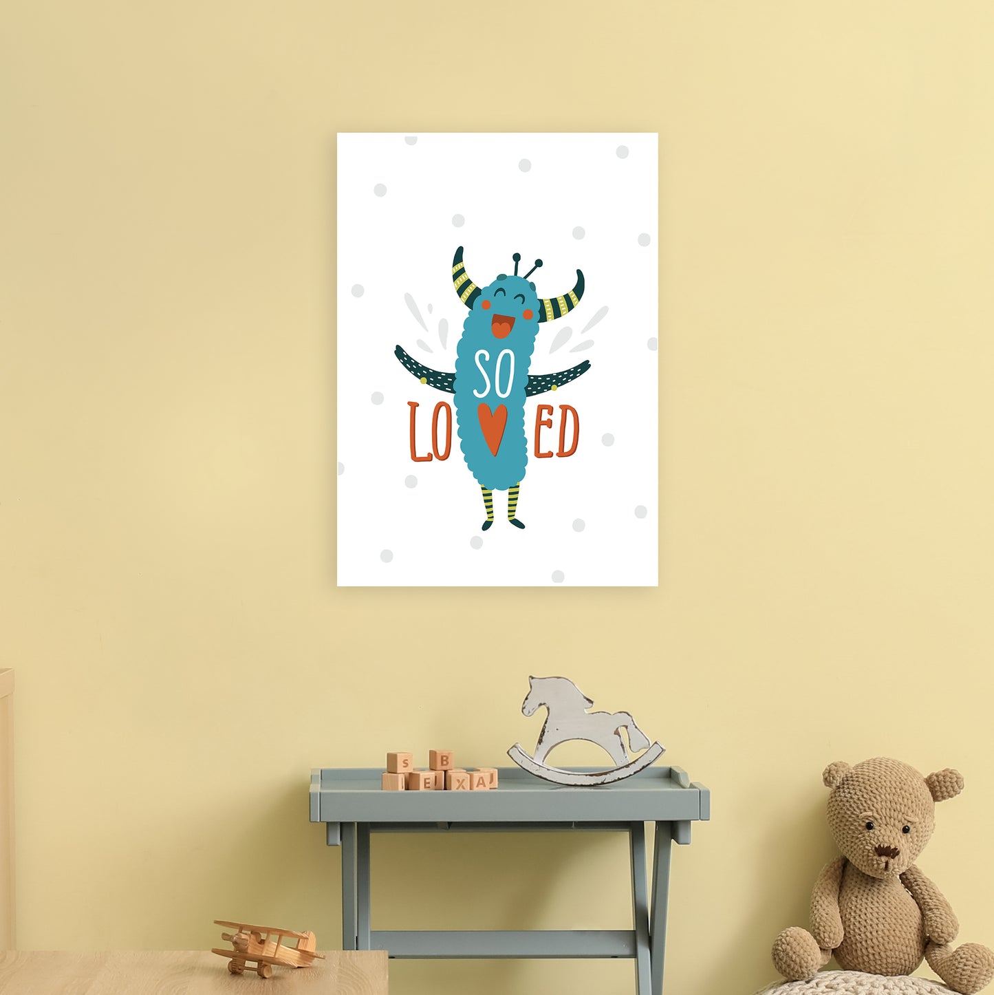 Little Monsters So Loved Art Print by Pixy Paper A2 Black Frame