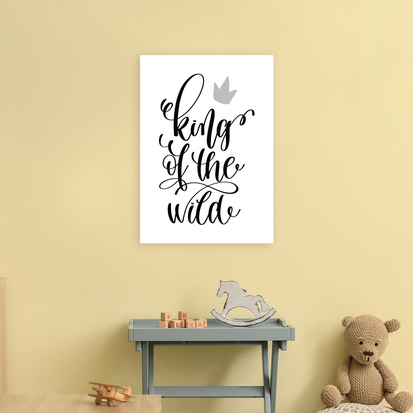 King Of The Wild Black Art Print by Pixy Paper A2 Black Frame