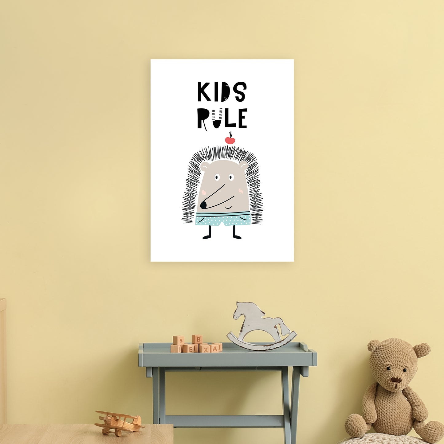 Kids Rule Animal Pop Art Print by Pixy Paper A2 Black Frame