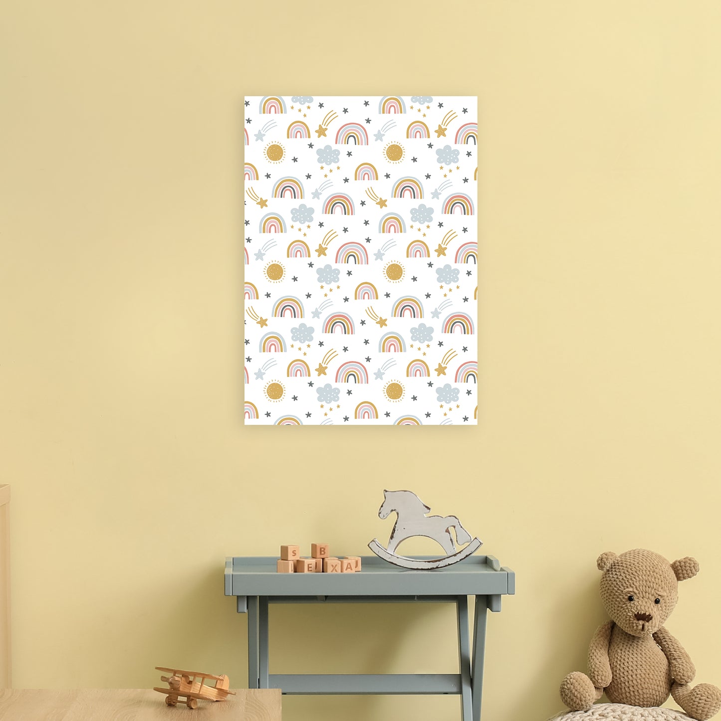Rainbow Pattern Art Print by Pixy Paper A2 Black Frame