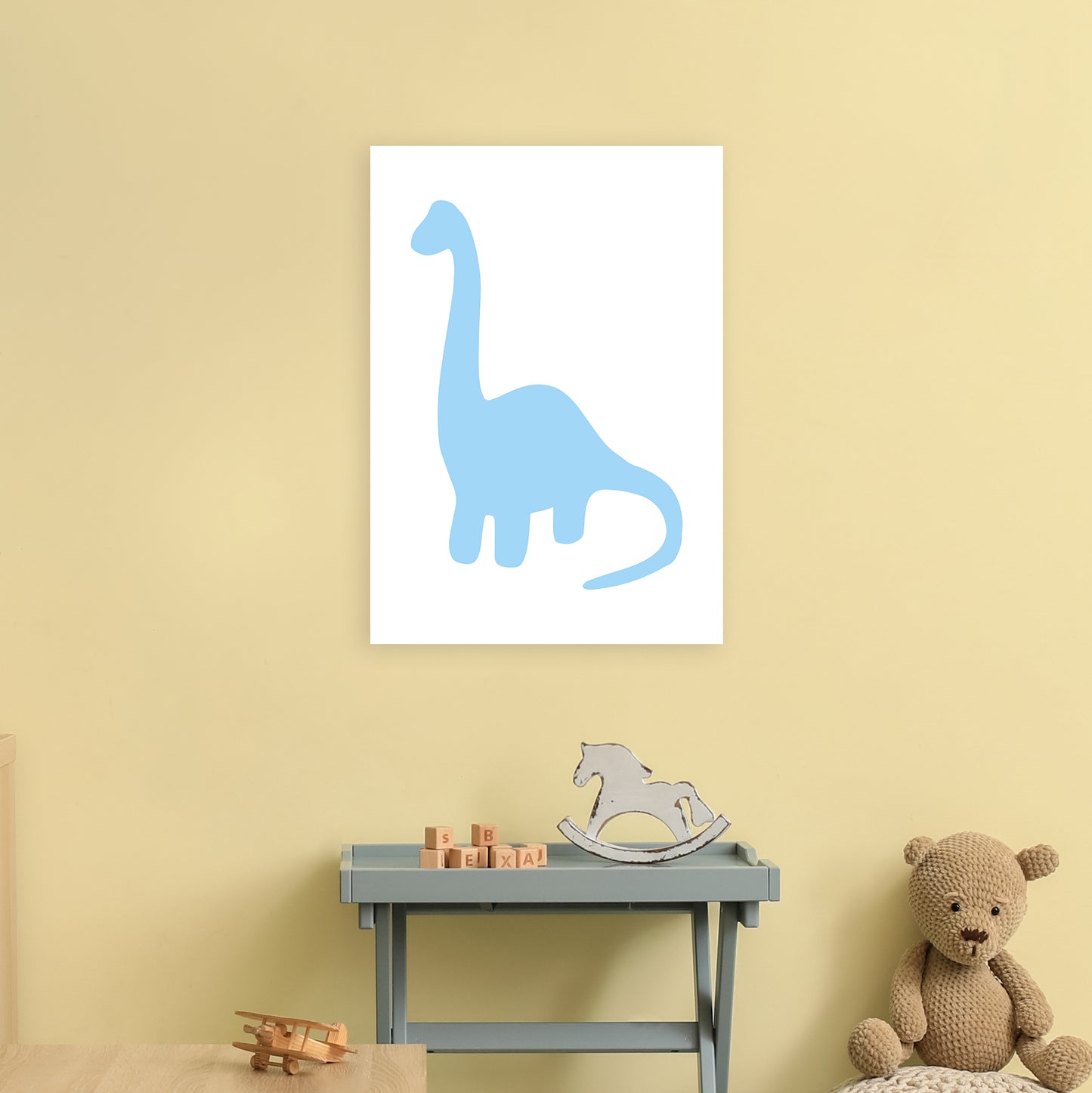 Brach Light Blue Art Print by Pixy Paper A2 Black Frame