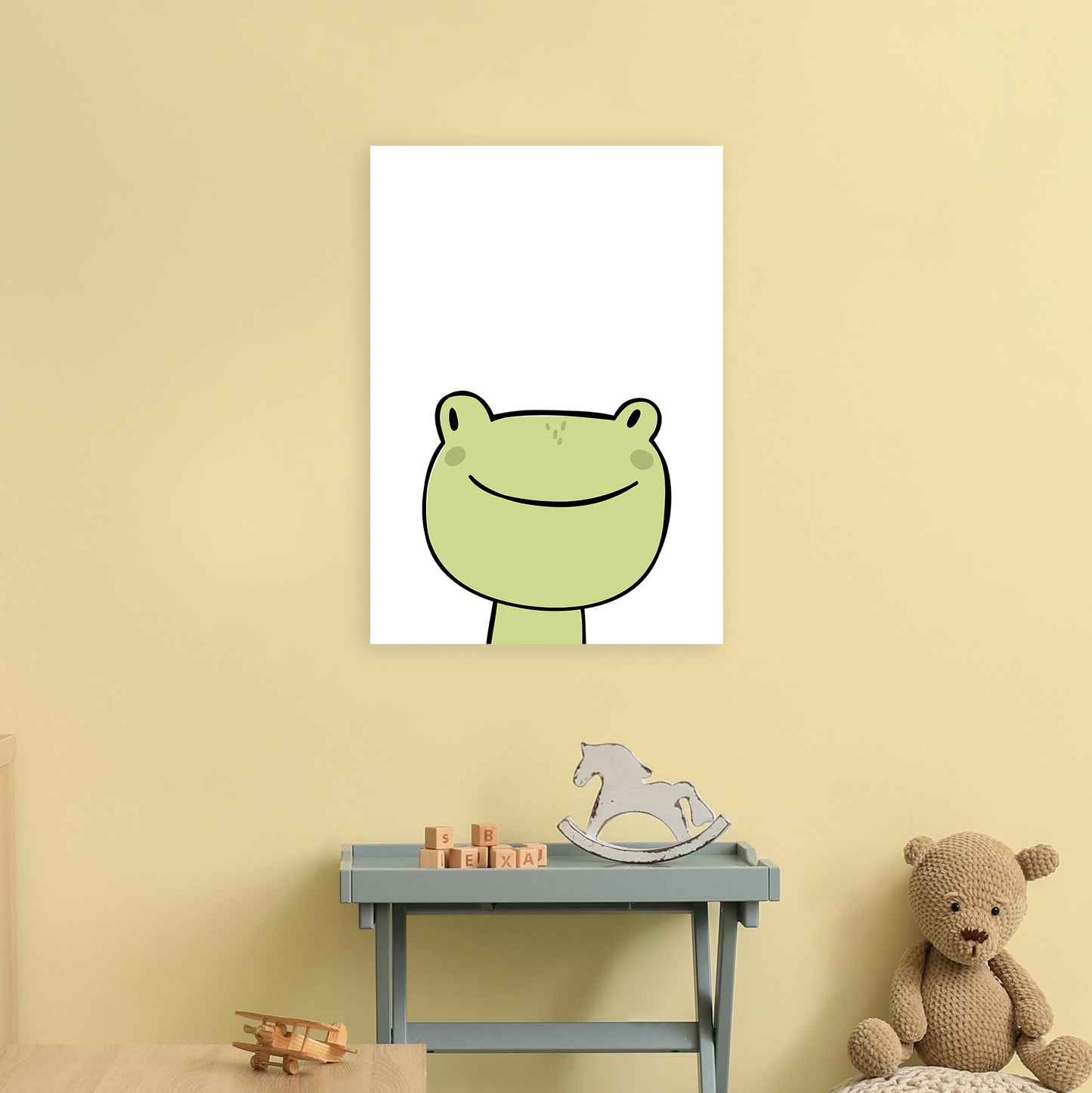 Frog Art Print by Pixy Paper A2 Black Frame