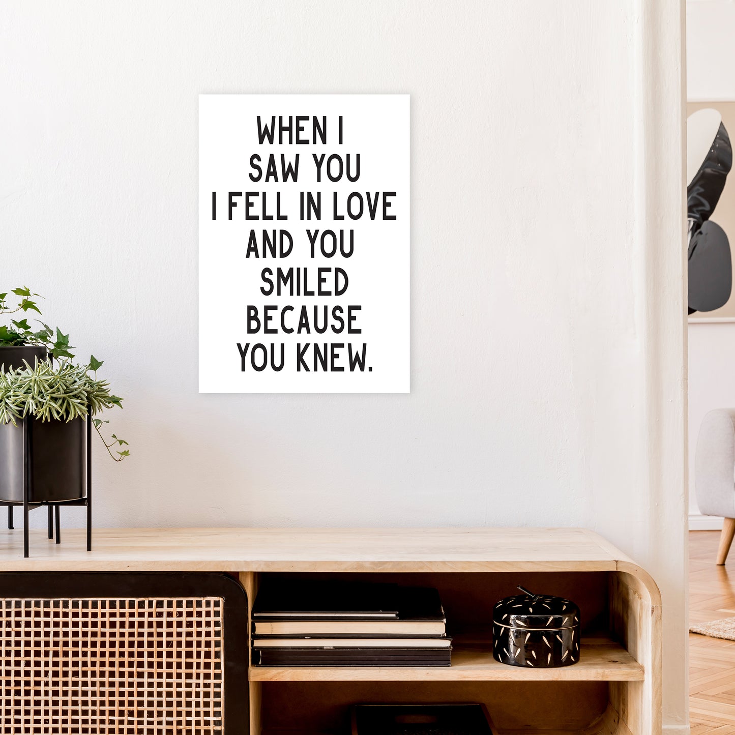 When I Saw You I Fell In Love Art Print by Pixy Paper A2 Black Frame