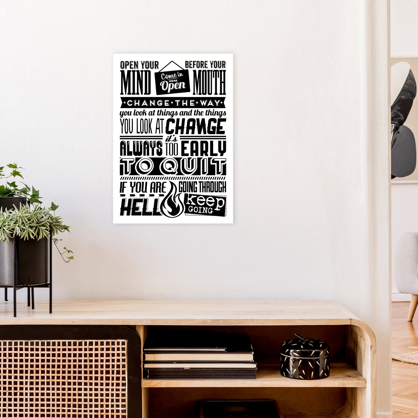 Open Your Mind Vintage Art Print by Pixy Paper A2 Black Frame