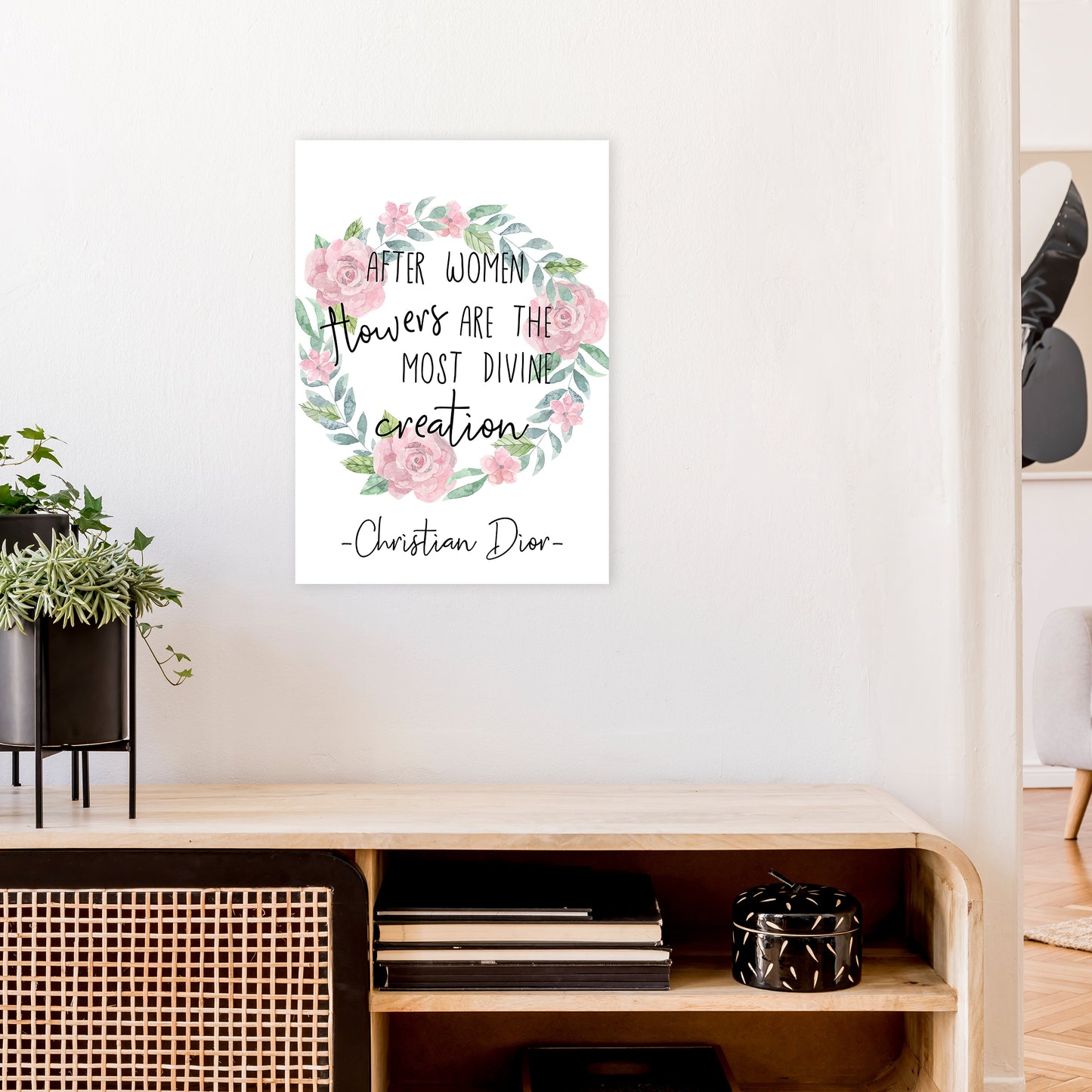 After Women Flowers Art Print by Pixy Paper A2 Black Frame