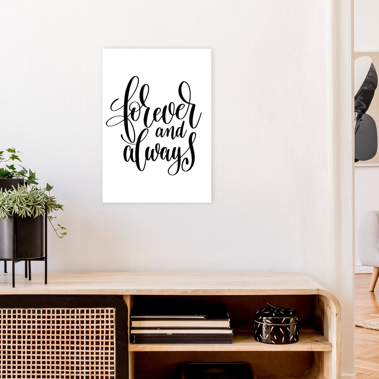 Forever And Always Art Print by Pixy Paper A2 Black Frame