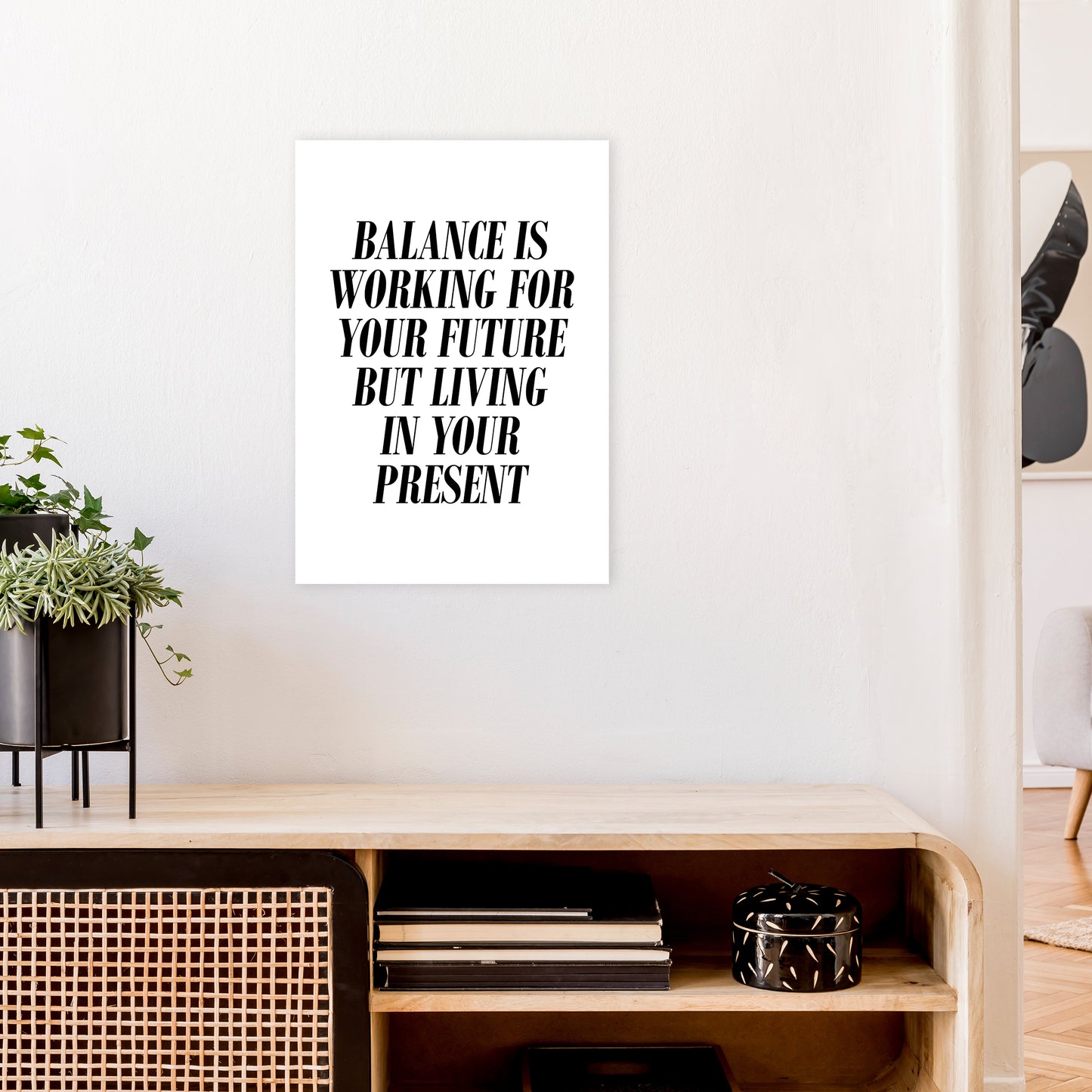 Balance Is Art Print by Pixy Paper A2 Black Frame