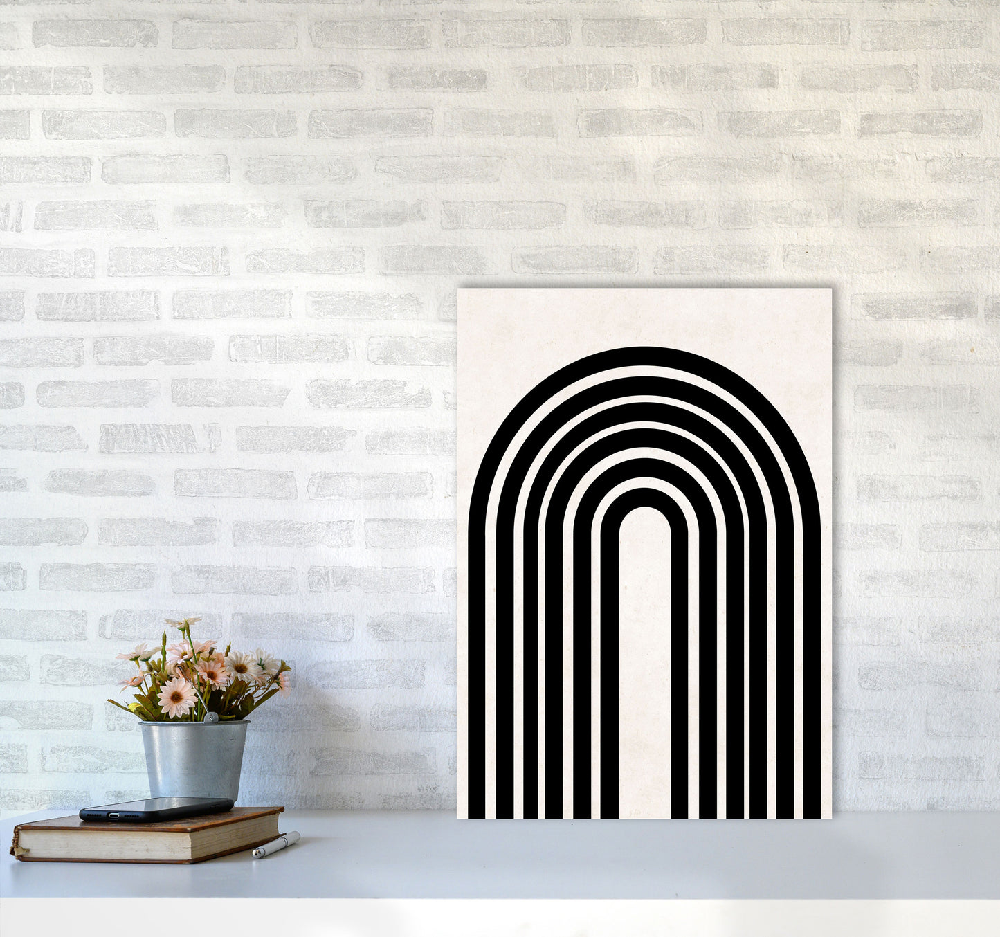 Black rainbow Art Print by Pixy Paper A2 Black Frame