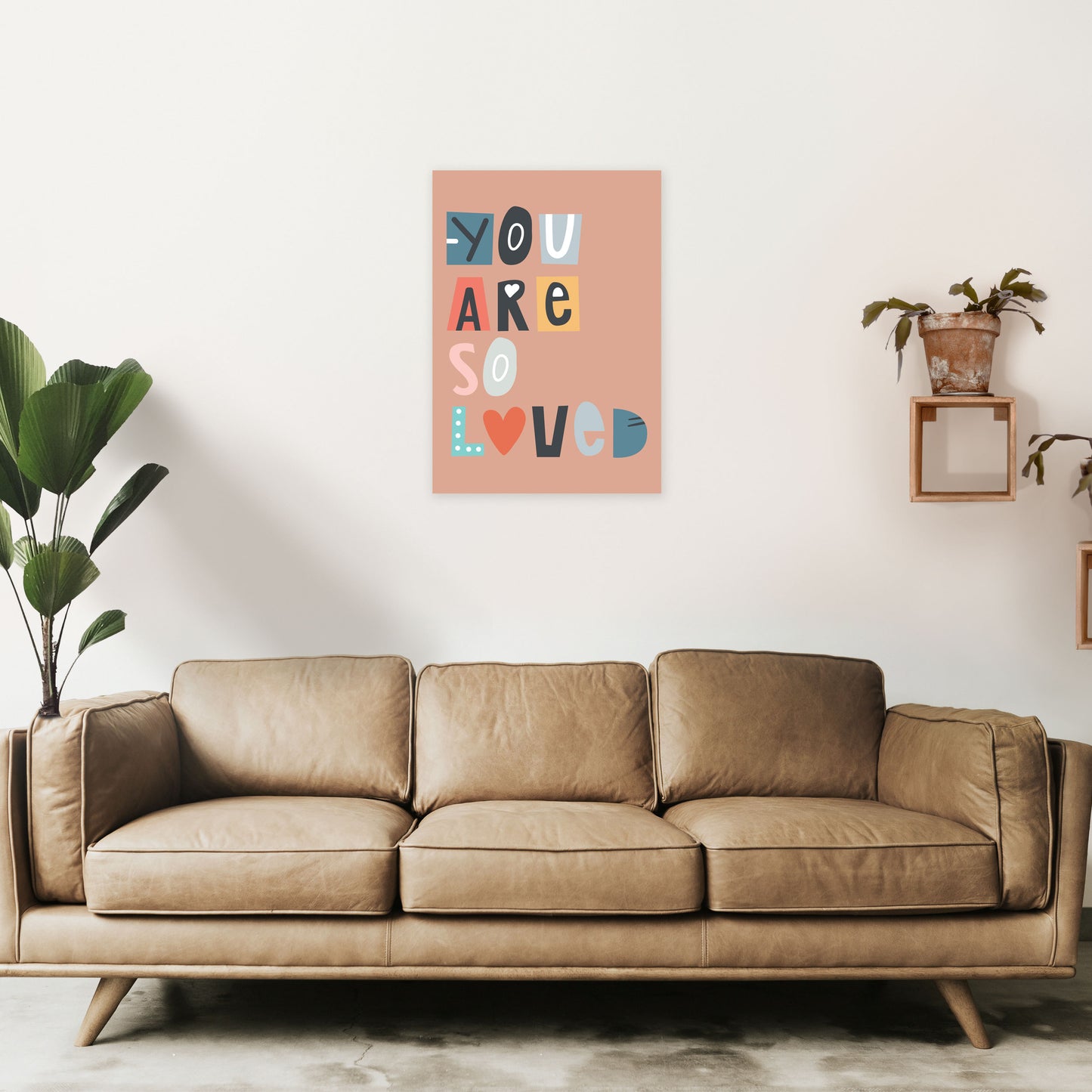 You are so loved Neutral kids Art Print by Pixy Paper A2 Black Frame