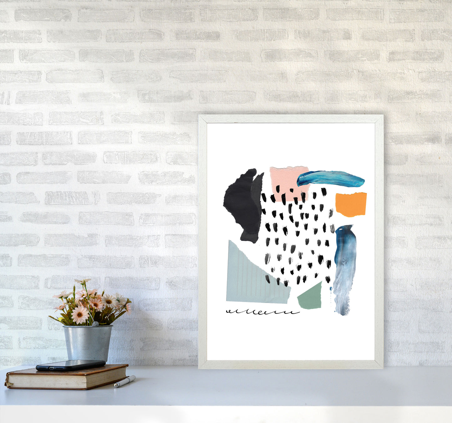 Abstract Shapes Artboard Modern Print A2 Oak Frame
