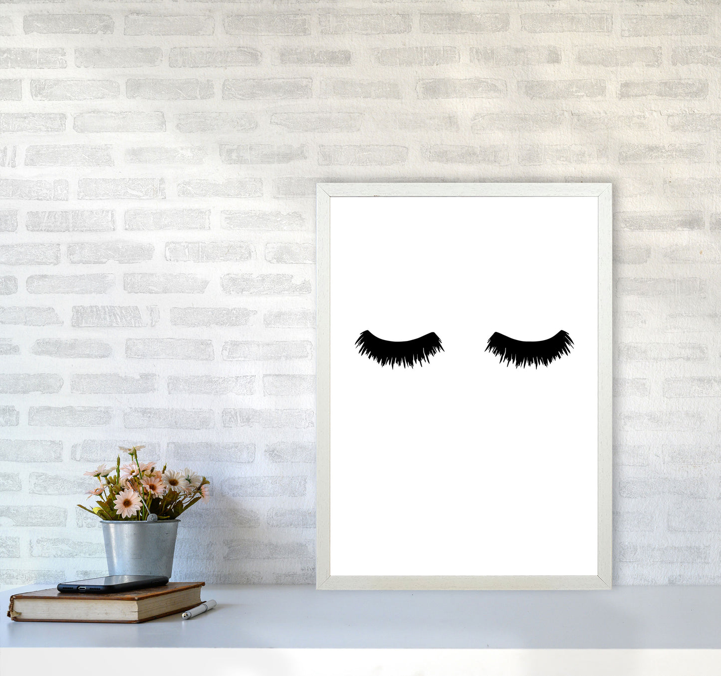 Lashes Modern Print A2 Oak Frame